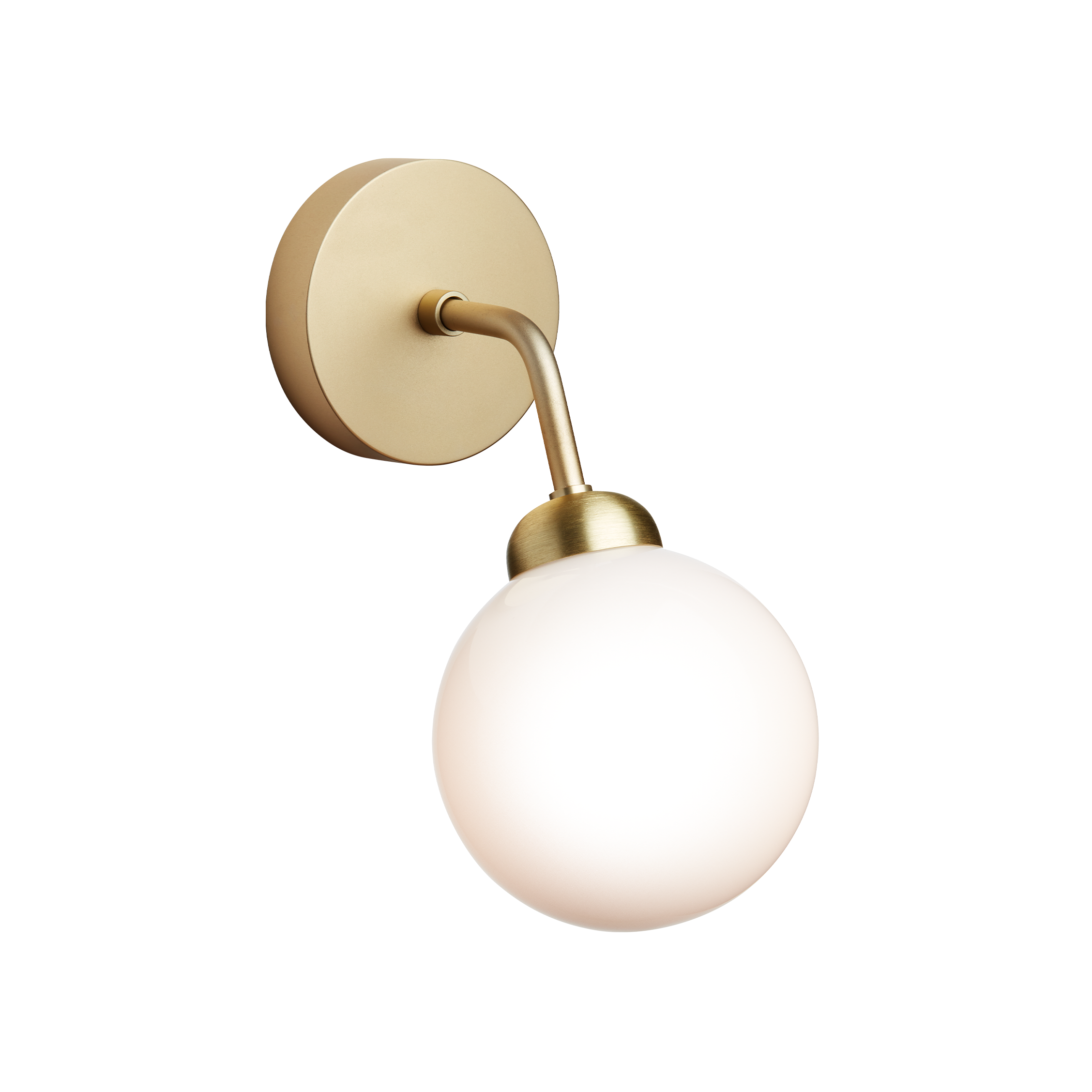 Wandleuchte APIALES aus Messing mit opalem Glas
