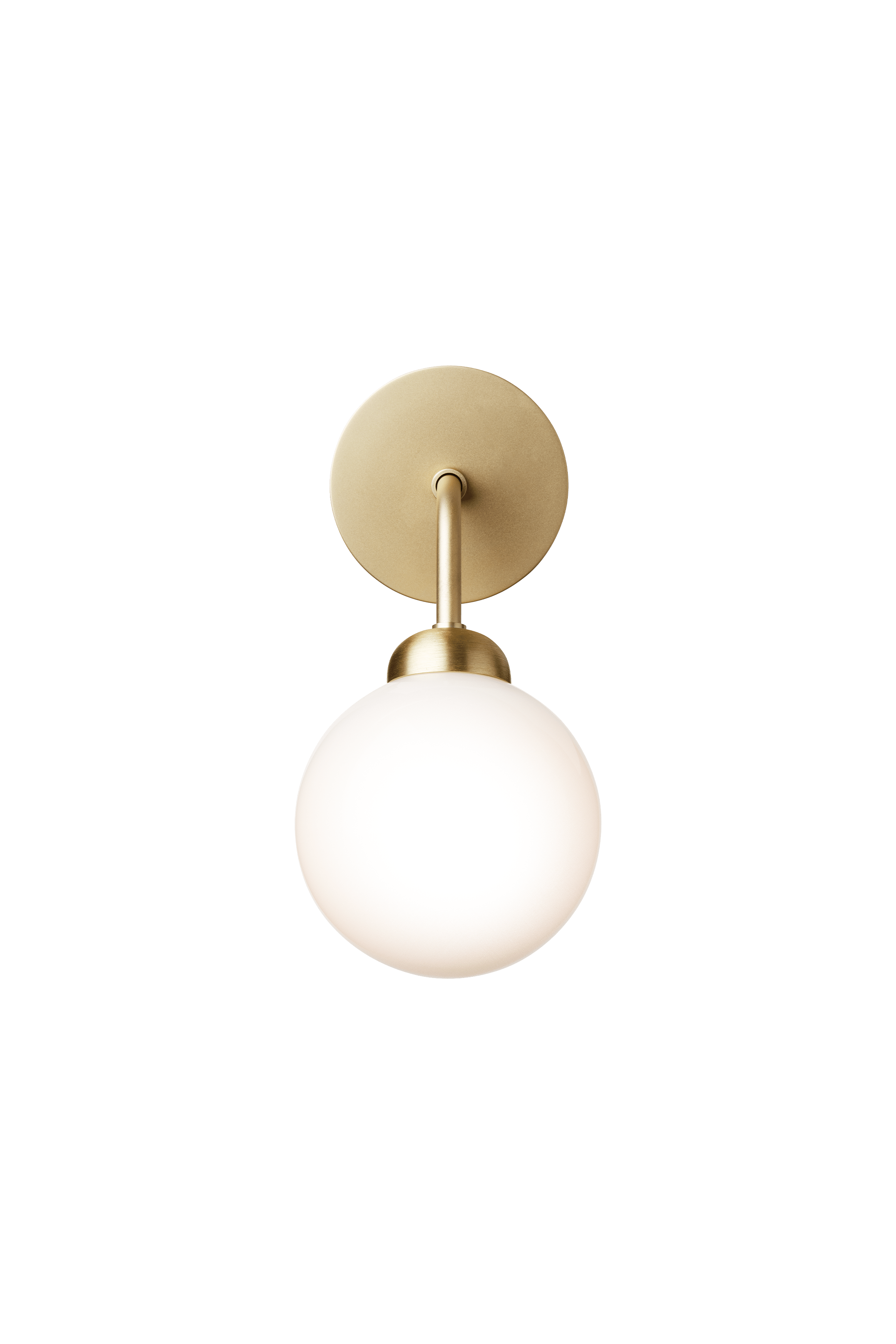 Wandleuchte APIALES aus Messing mit opalem Glas
