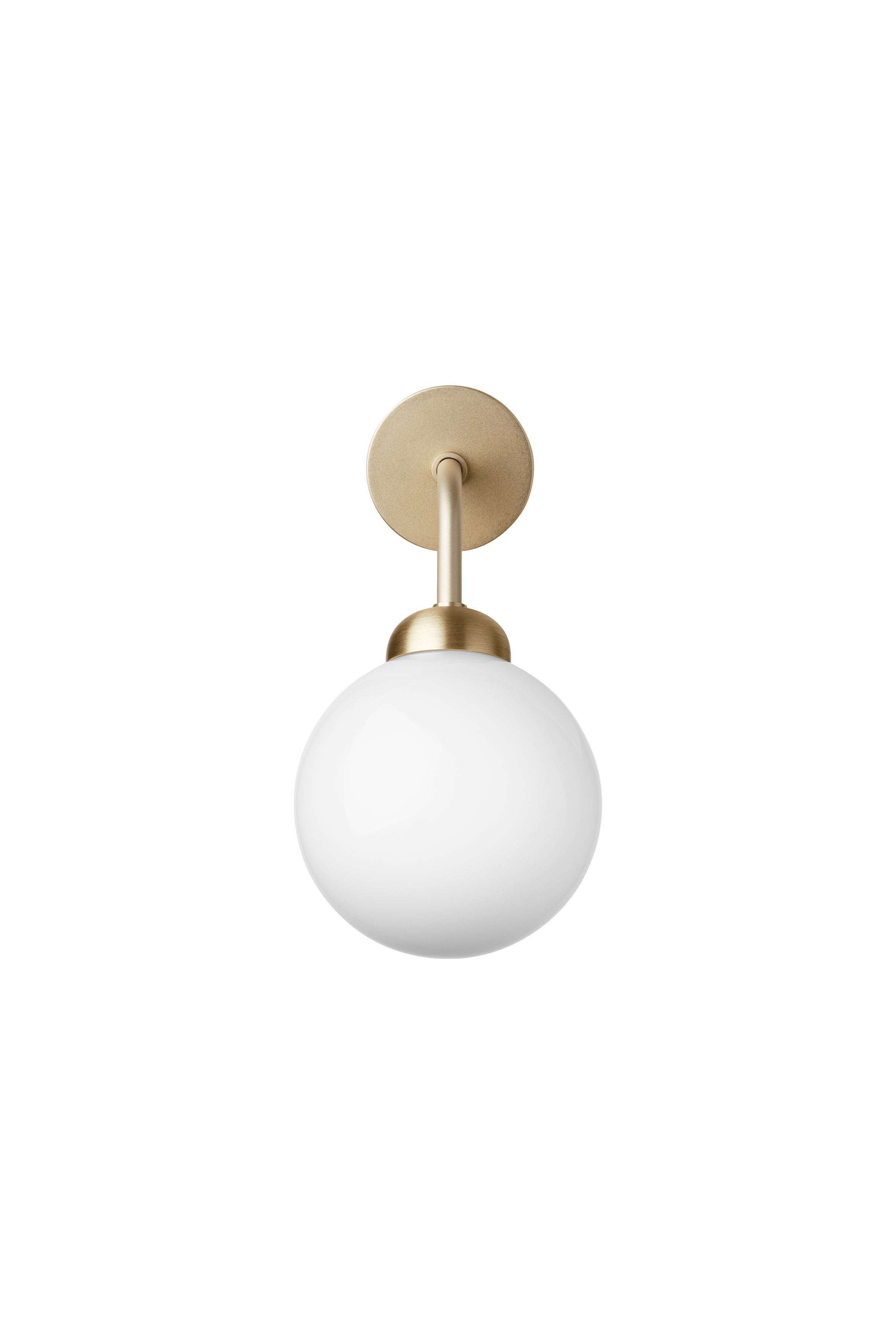Wandleuchte APIALES aus Messing mit opalem Glas