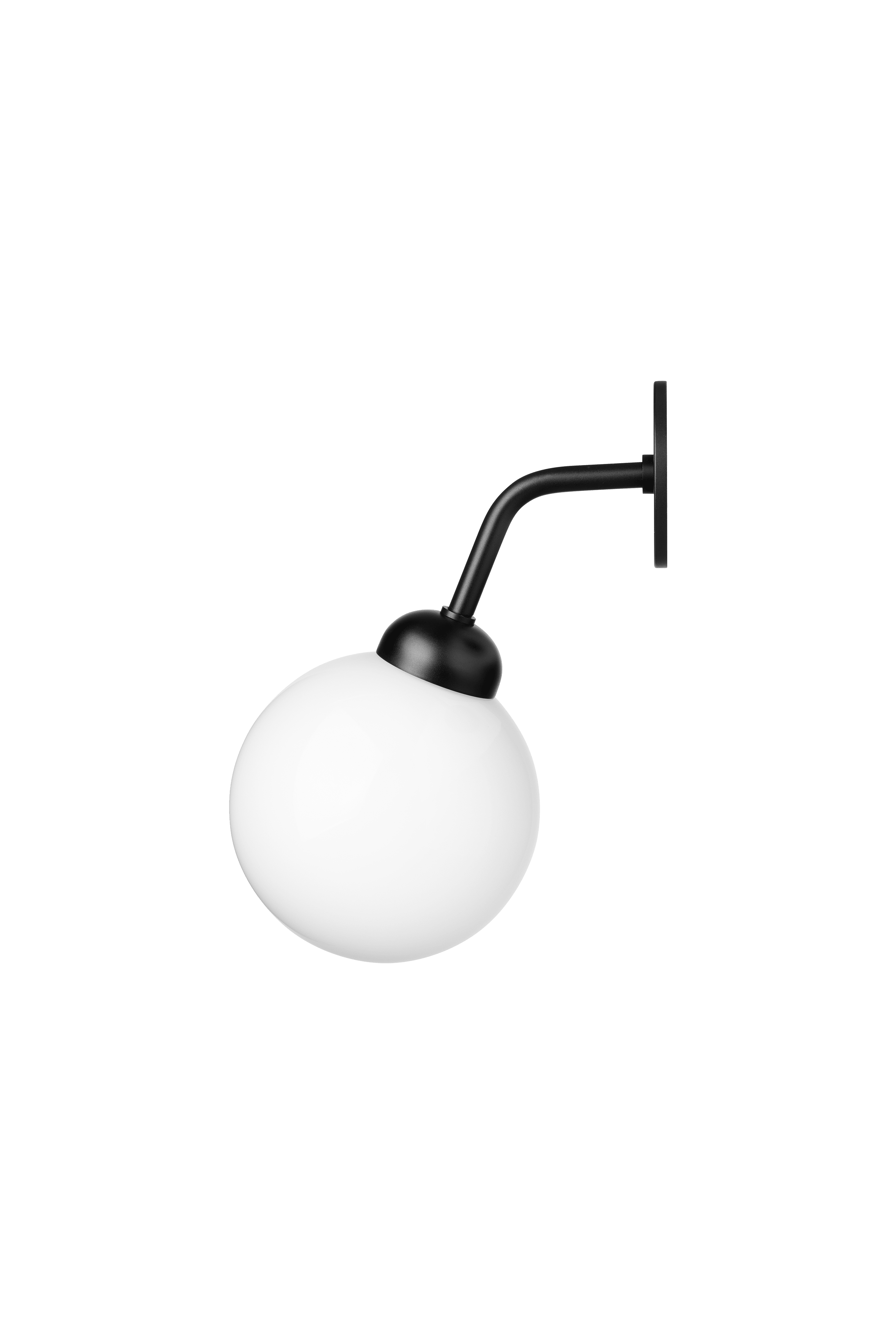 Lampa ścienna APIALES czarny z opalowym szkłem