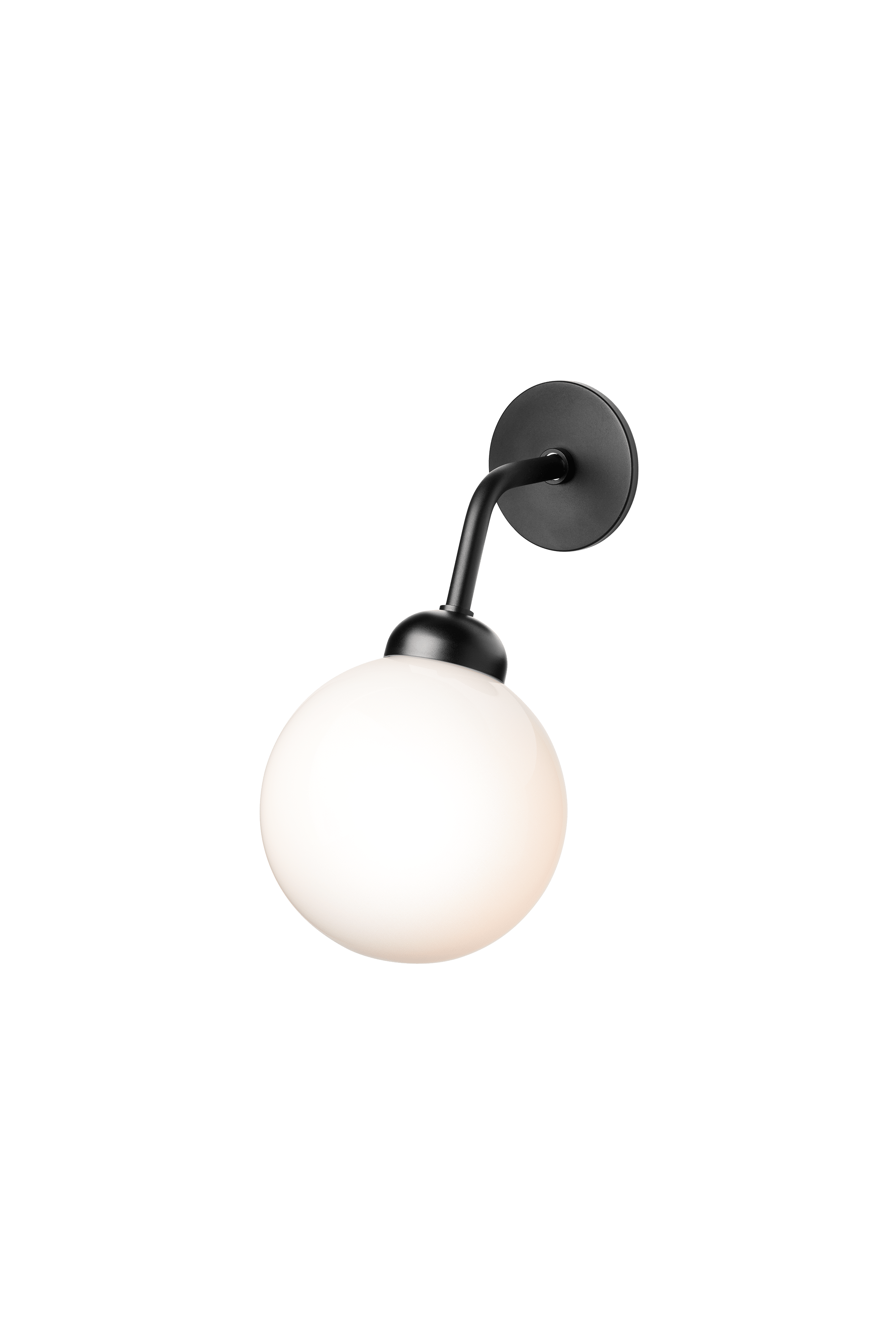 Lampa ścienna APIALES czarny z opalowym szkłem