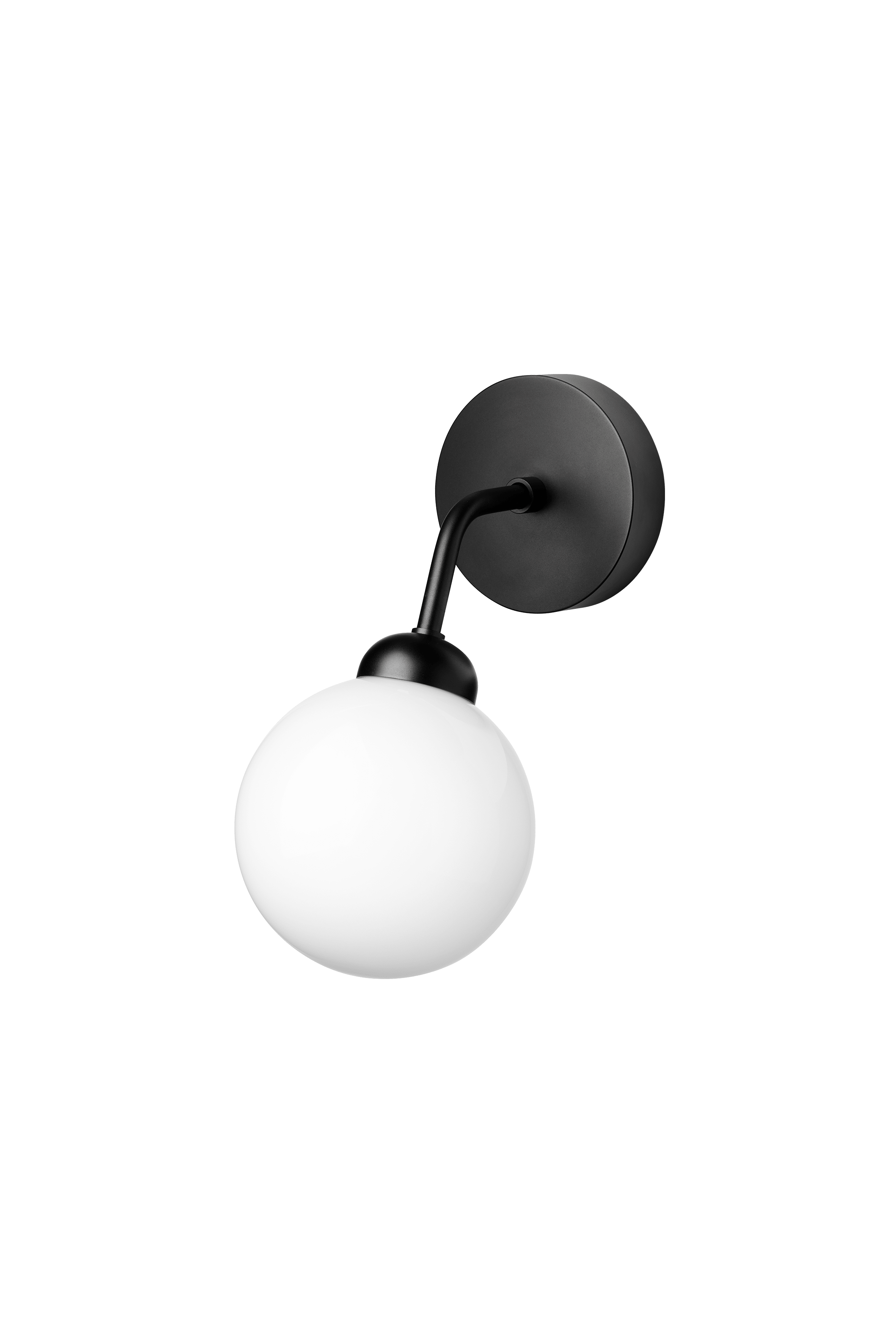 Lampa ścienna APIALES czarny z opalowym szkłem