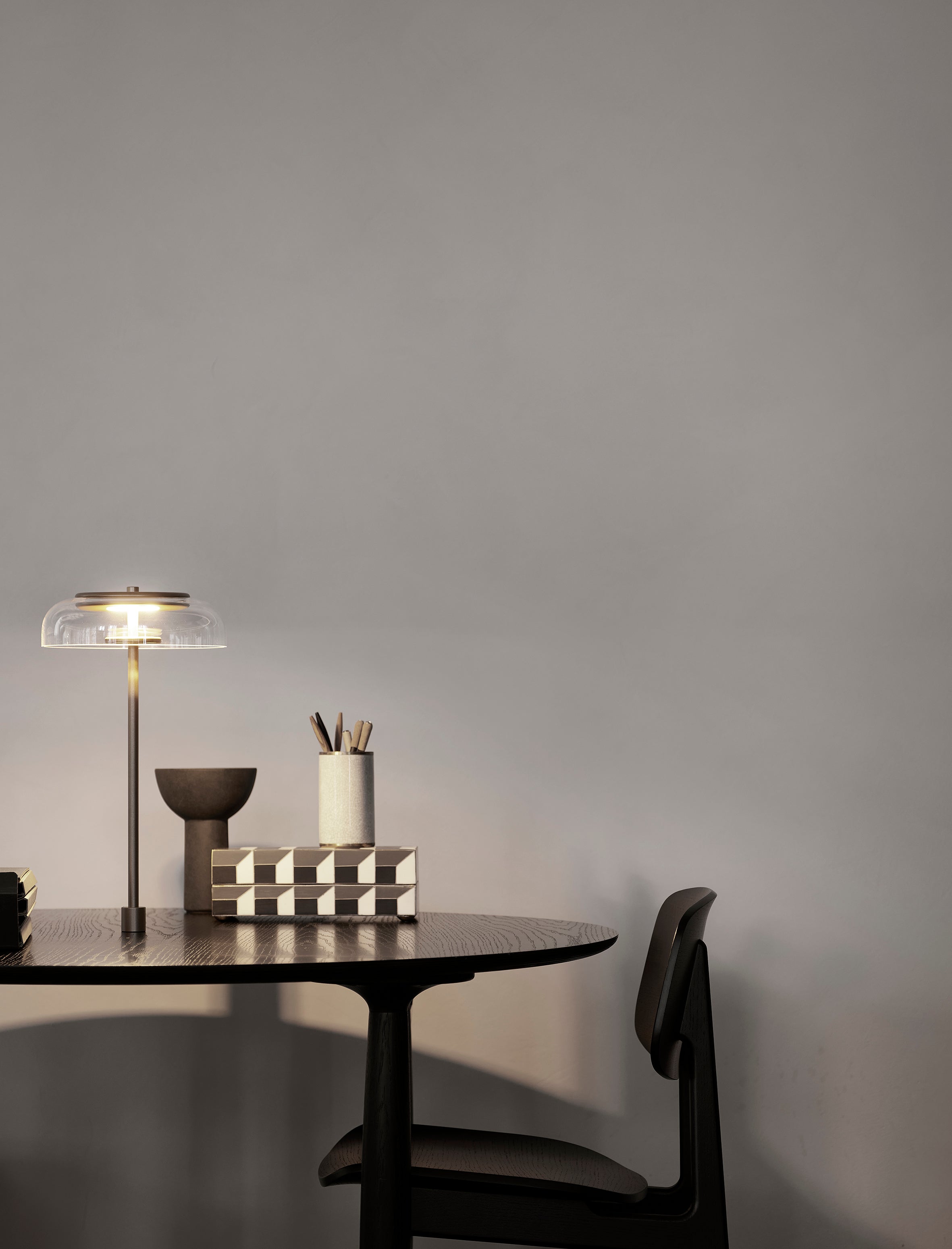 Lampa stołowa BLOSSI złoty z transparentnym szkłem