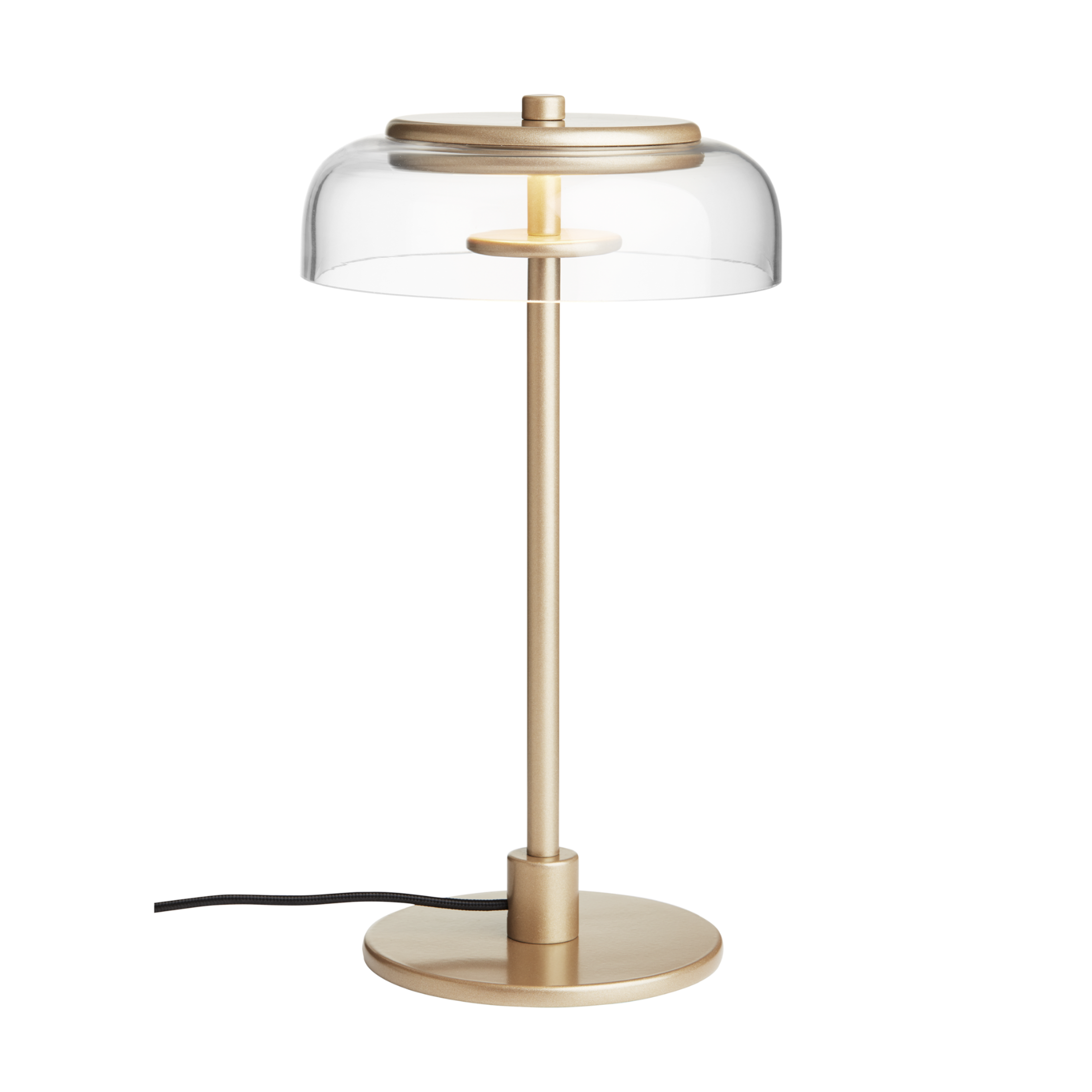 Lampa stołowa BLOSSI złoty z transparentnym szkłem