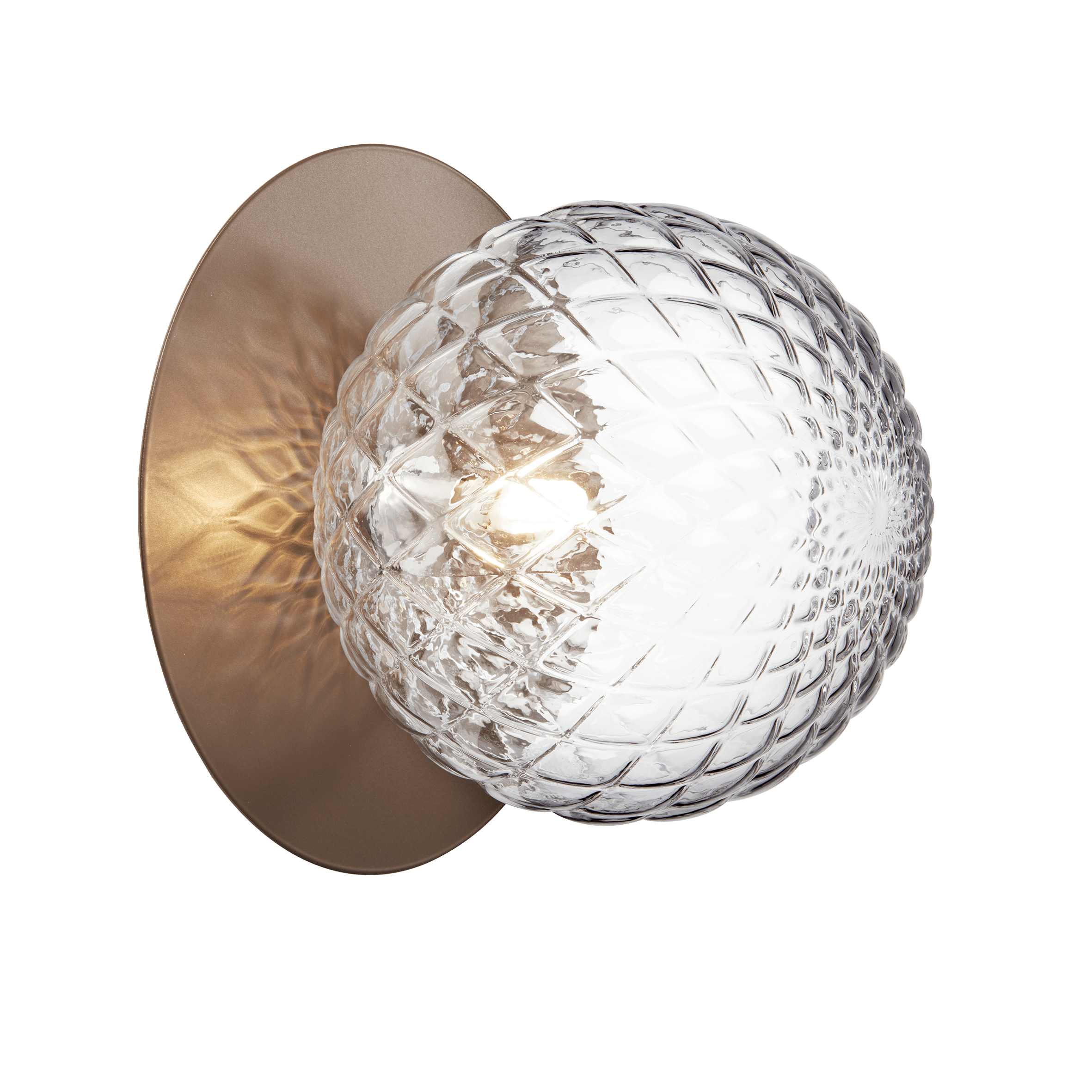 LIILA Recessed Wall Light in Dark Brown with Transparent Glass