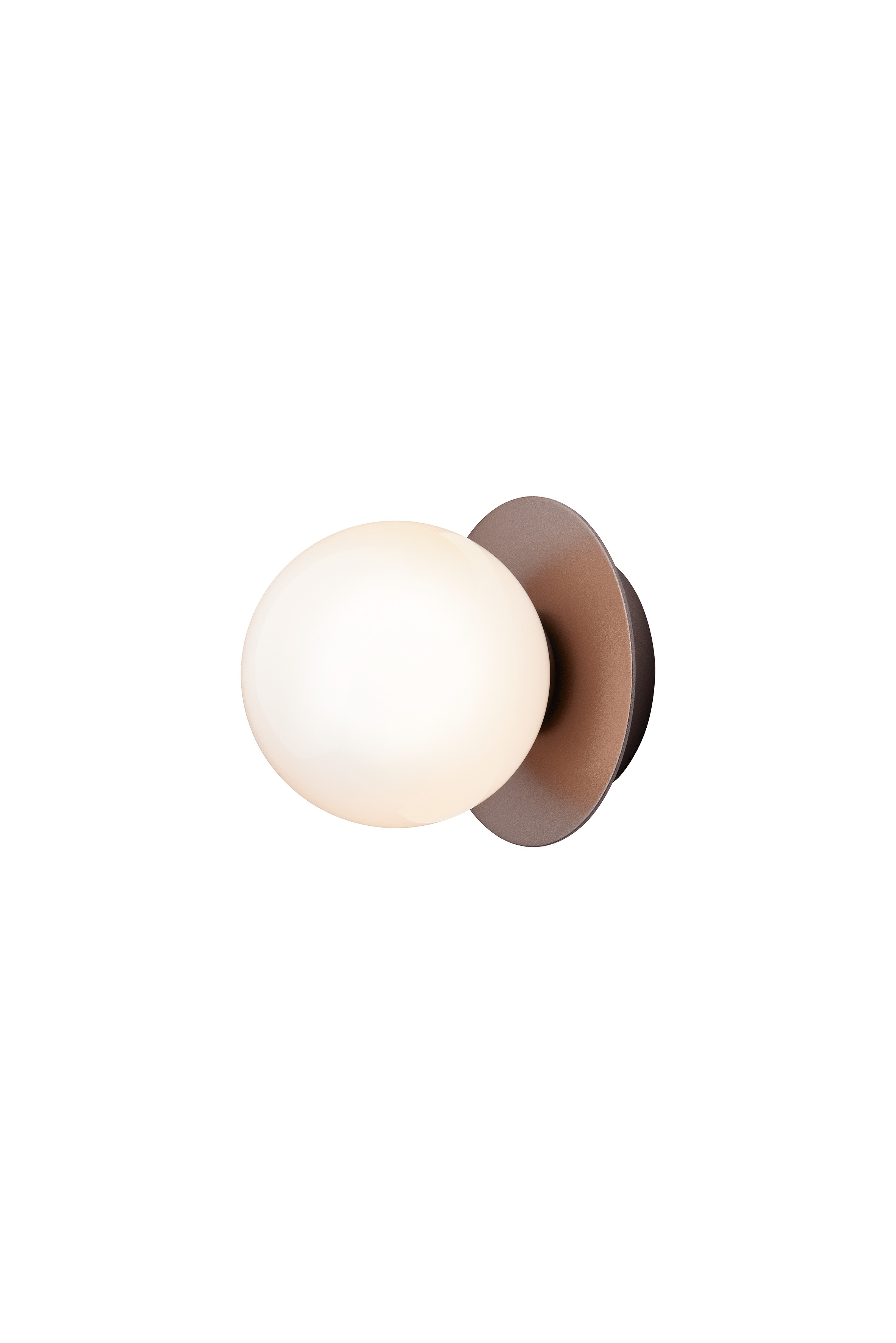 Recessed Wall Light LIILA Dark Brown with Opal Glass
