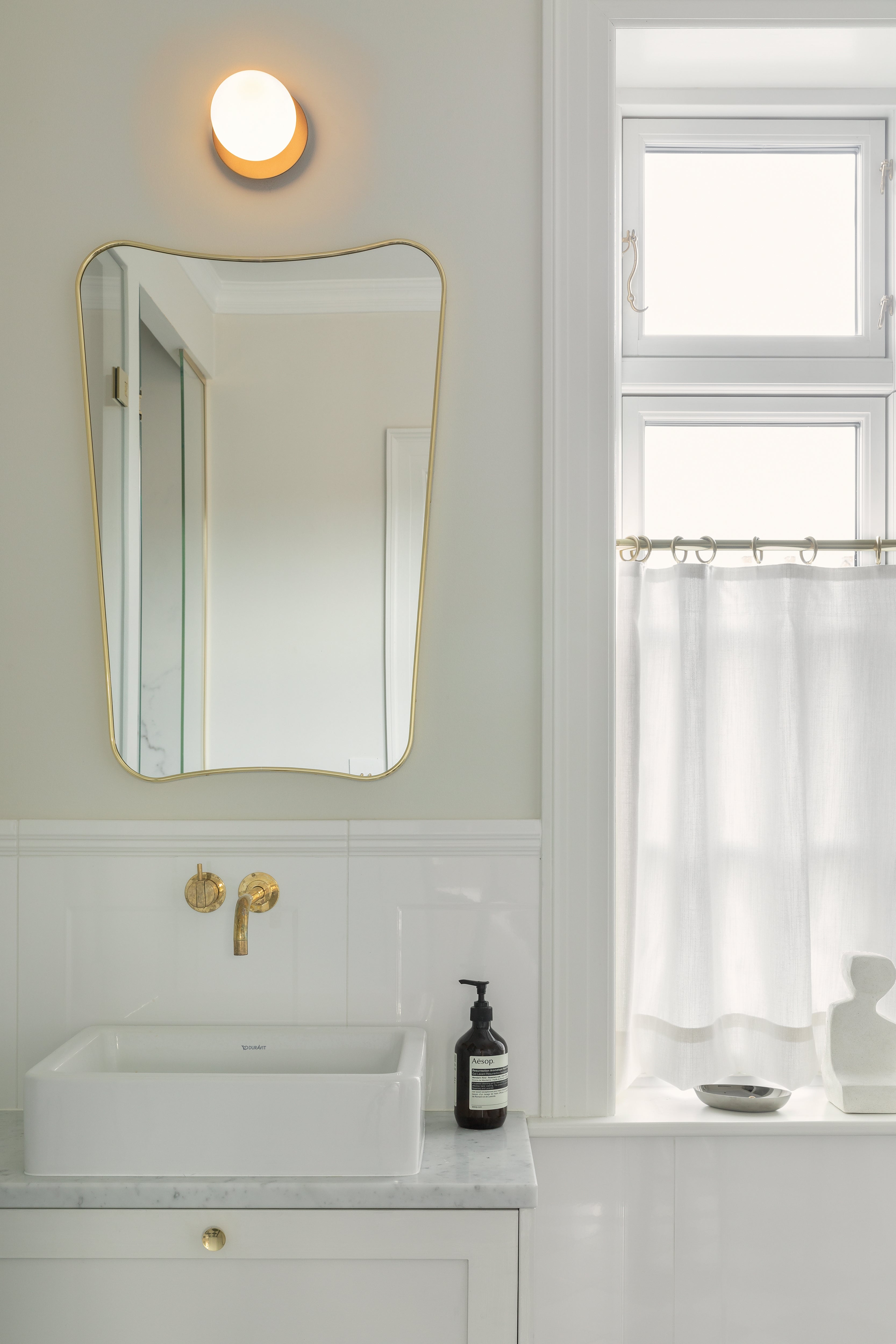 Recessed Wall Light LIILA Dark Brown with Opal Glass