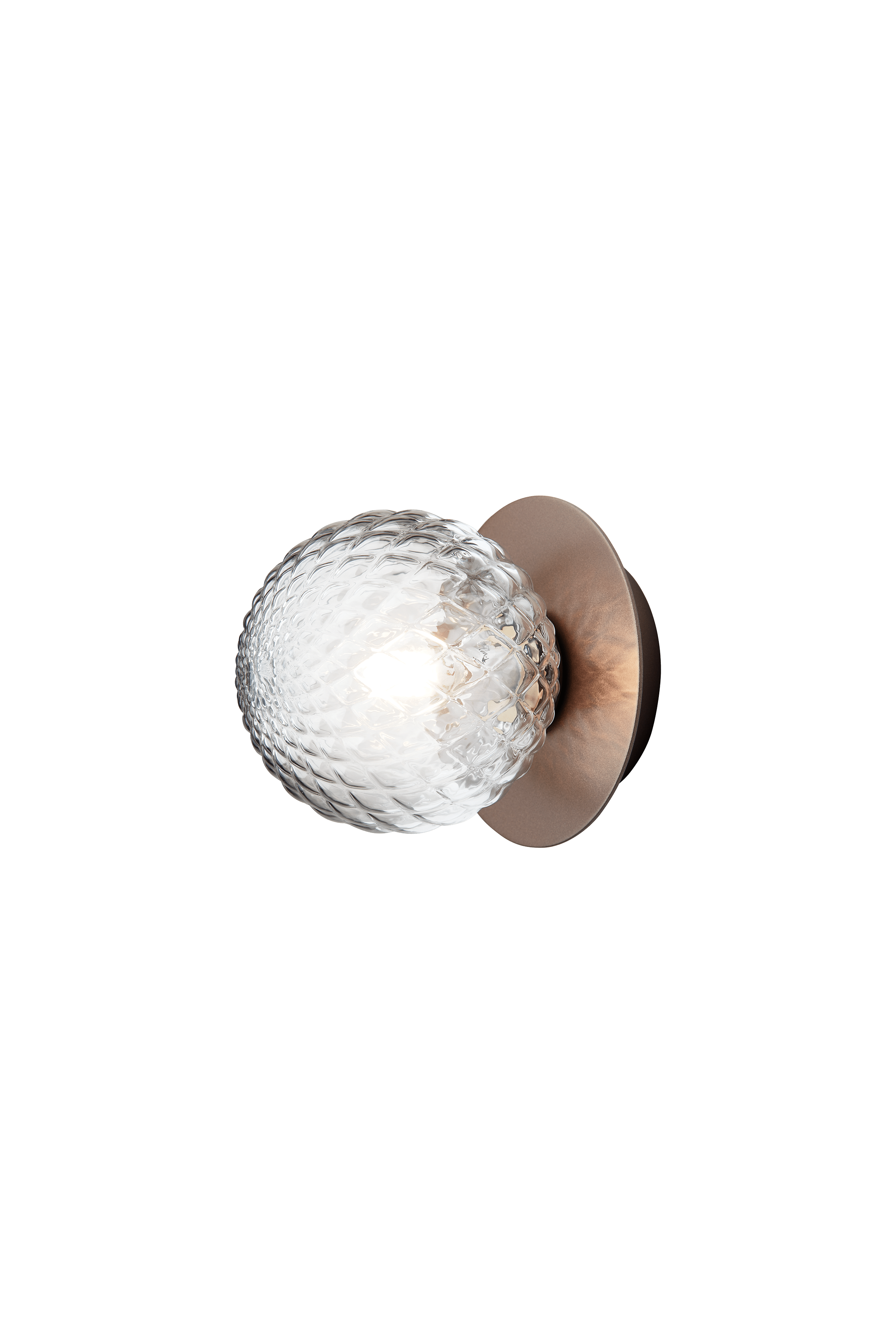 LIILA Recessed Wall Light in Dark Brown with Transparent Glass
