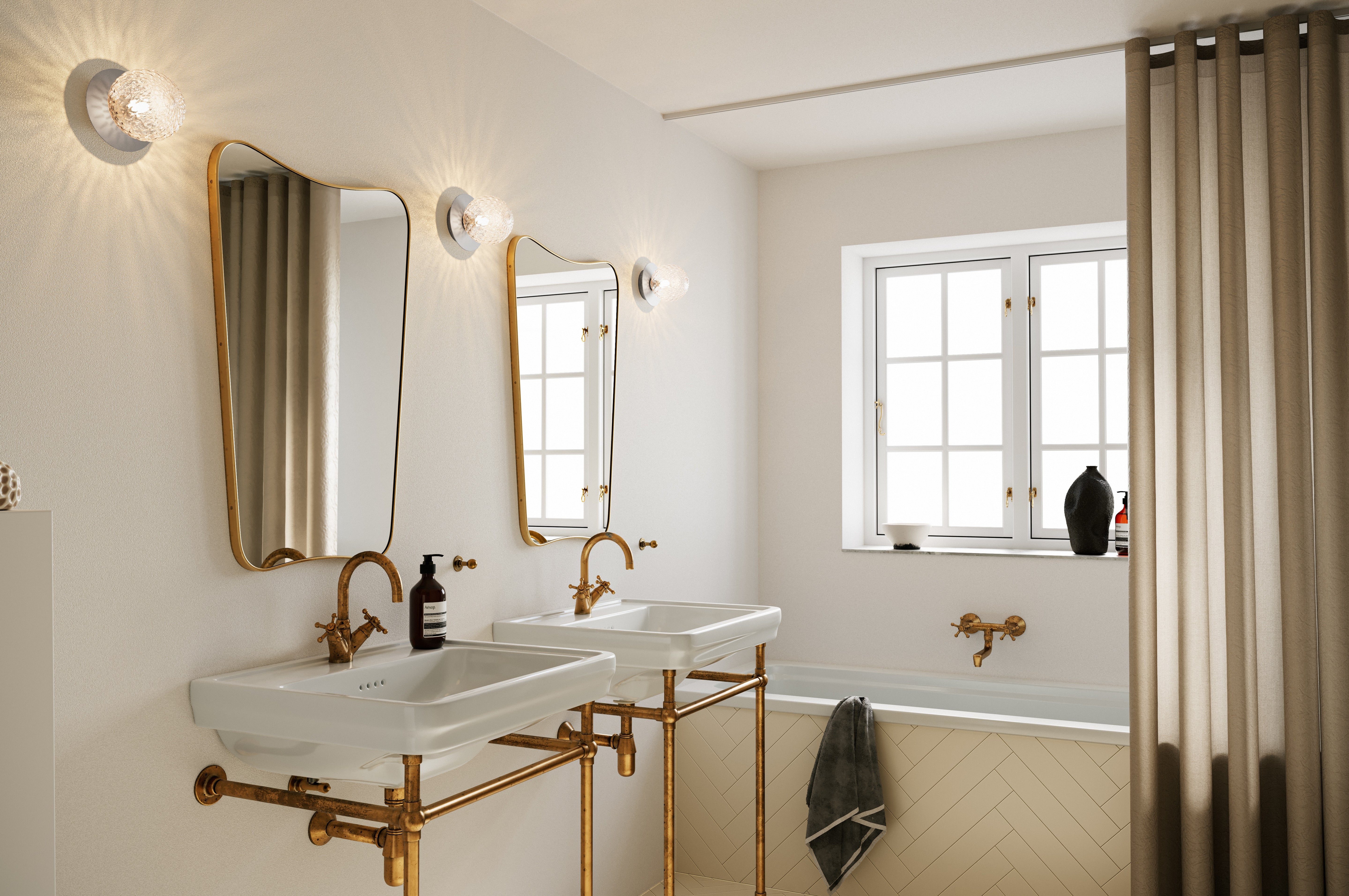 Recessed Wall Light LIILA Silver with Transparent Glass