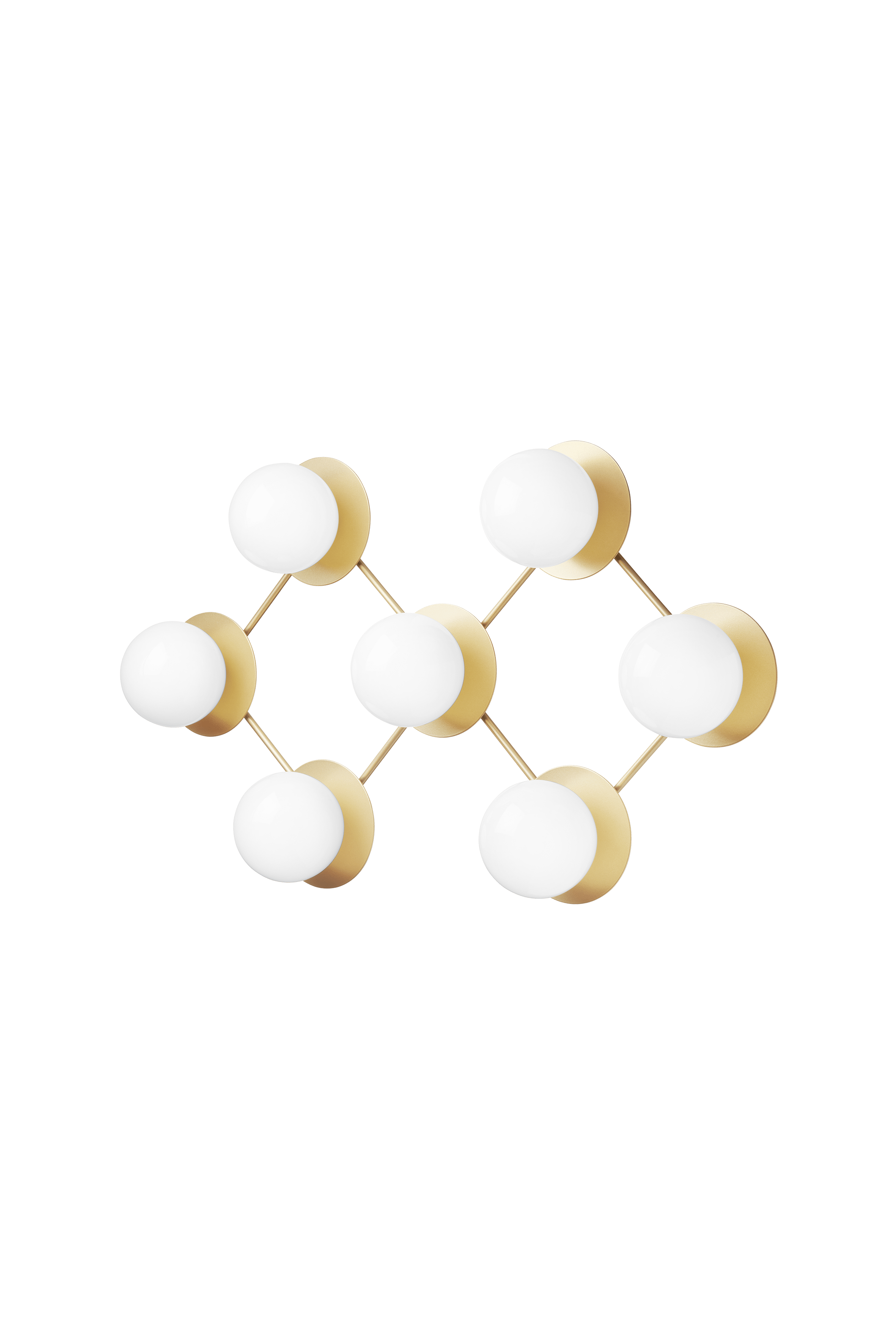 Wandleuchte LIILA 7 Gold mit opalem Glas
