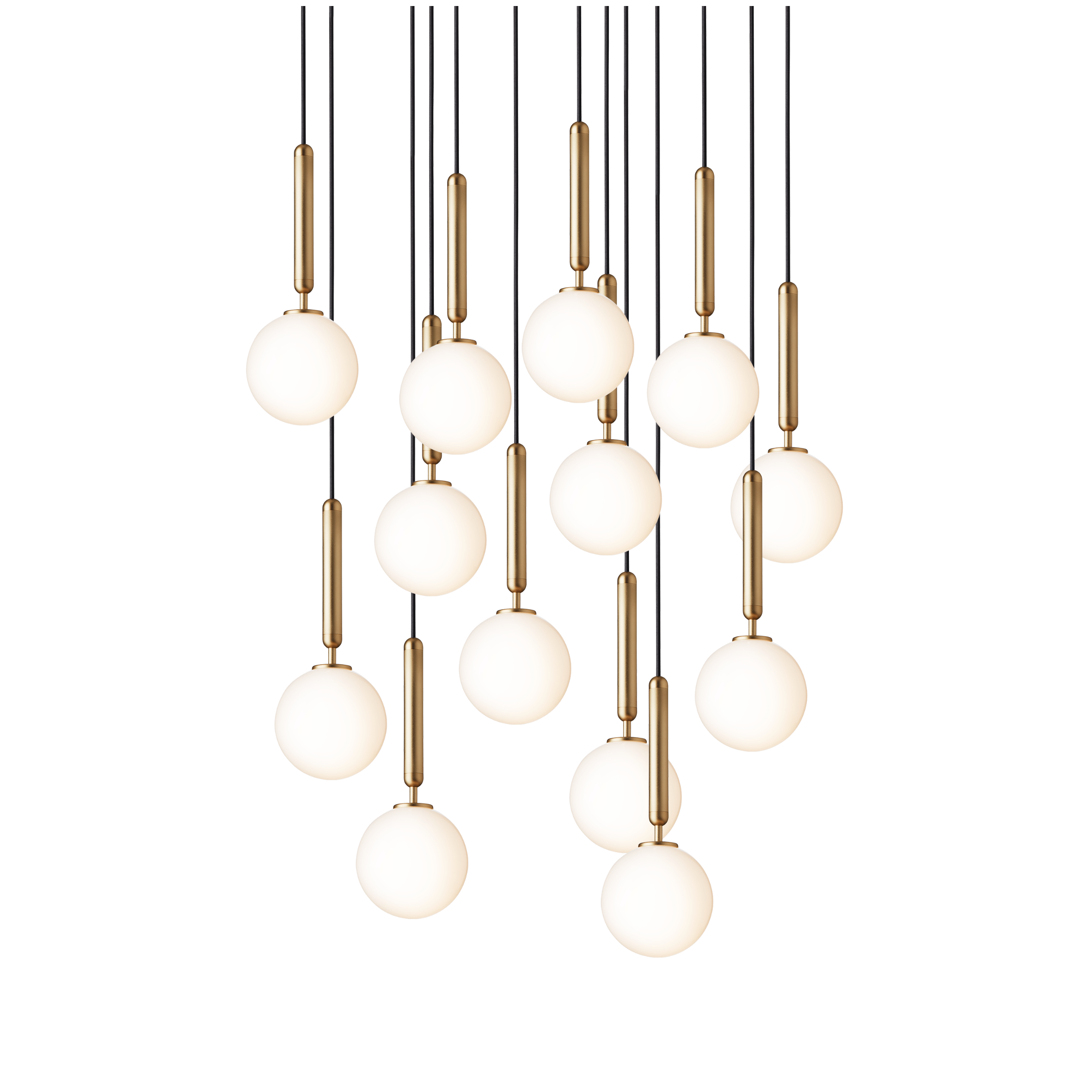 MIIRA 13 Pendant Lamp in Brass with Opal Glass