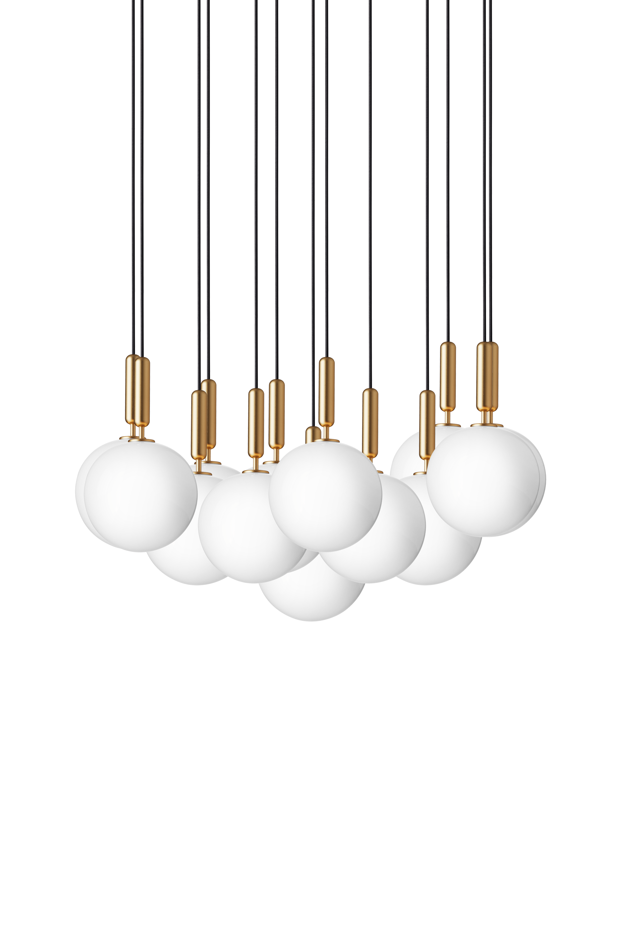 MIIRA 13 Pendant Lamp in Brass with Opal Glass