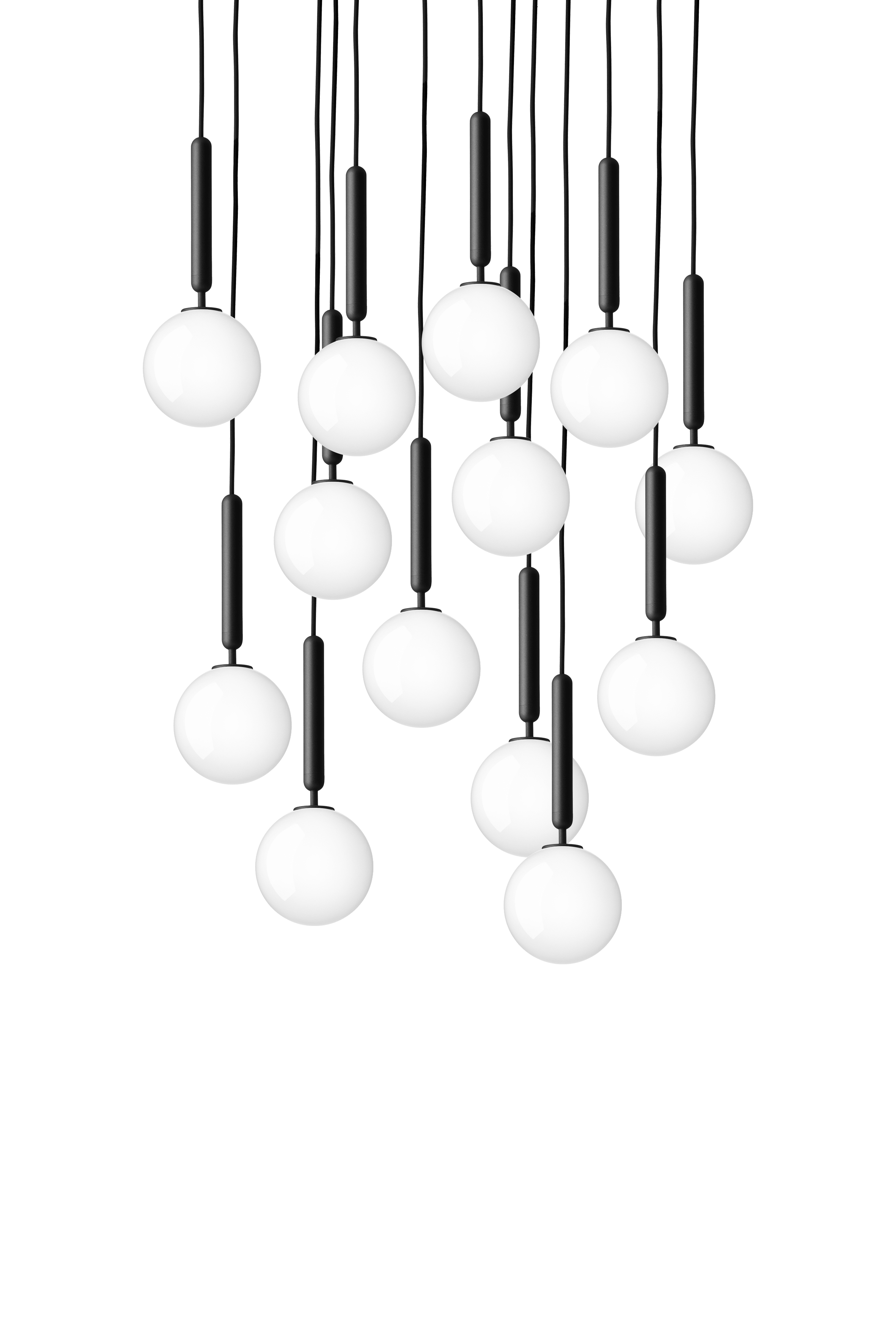 MIIRA 13 Pendant Lamp in Graphite with Opal Glass
