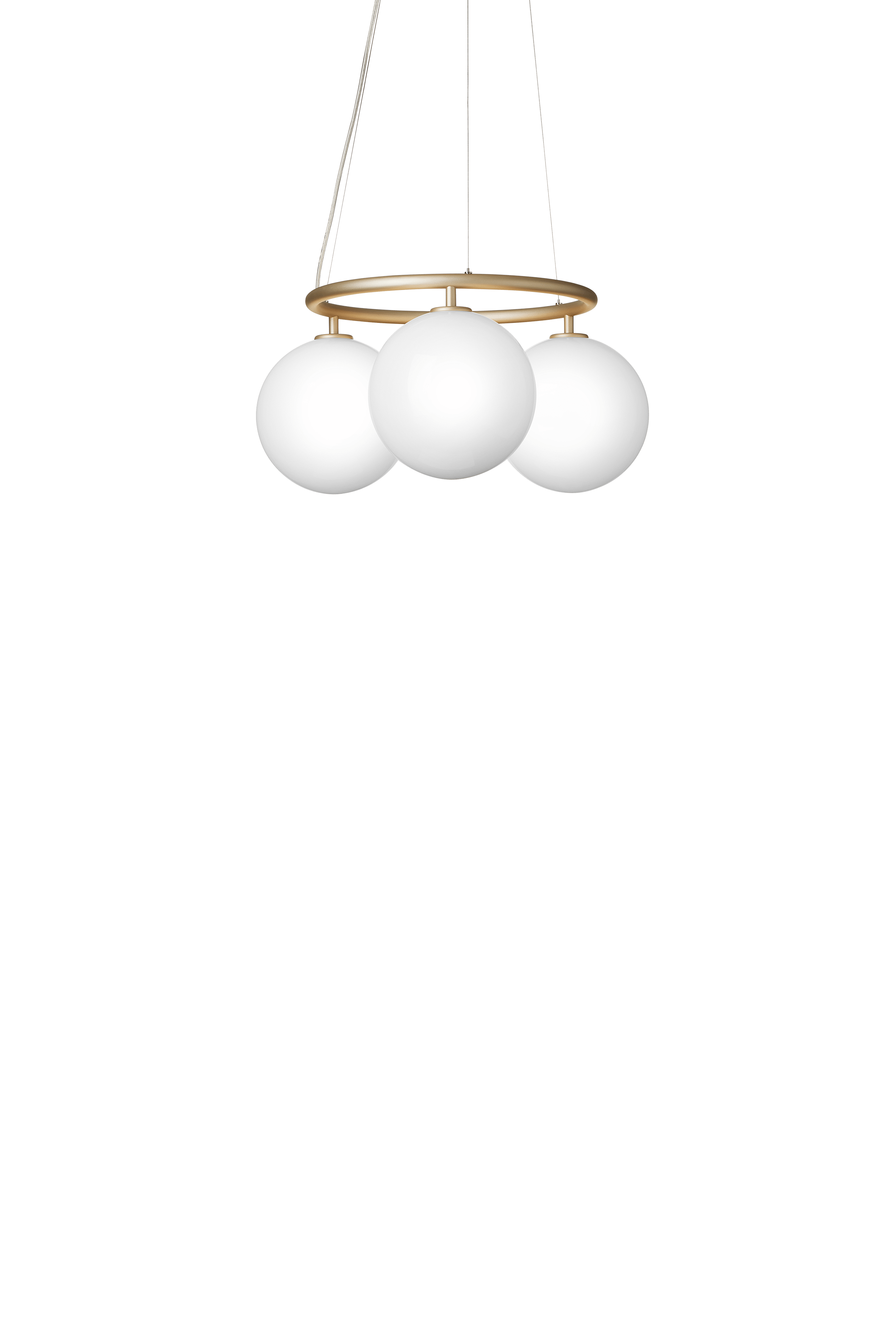 MIIRA 3 CIRCULAR Pendant Lamp in Brass with Opal Glass