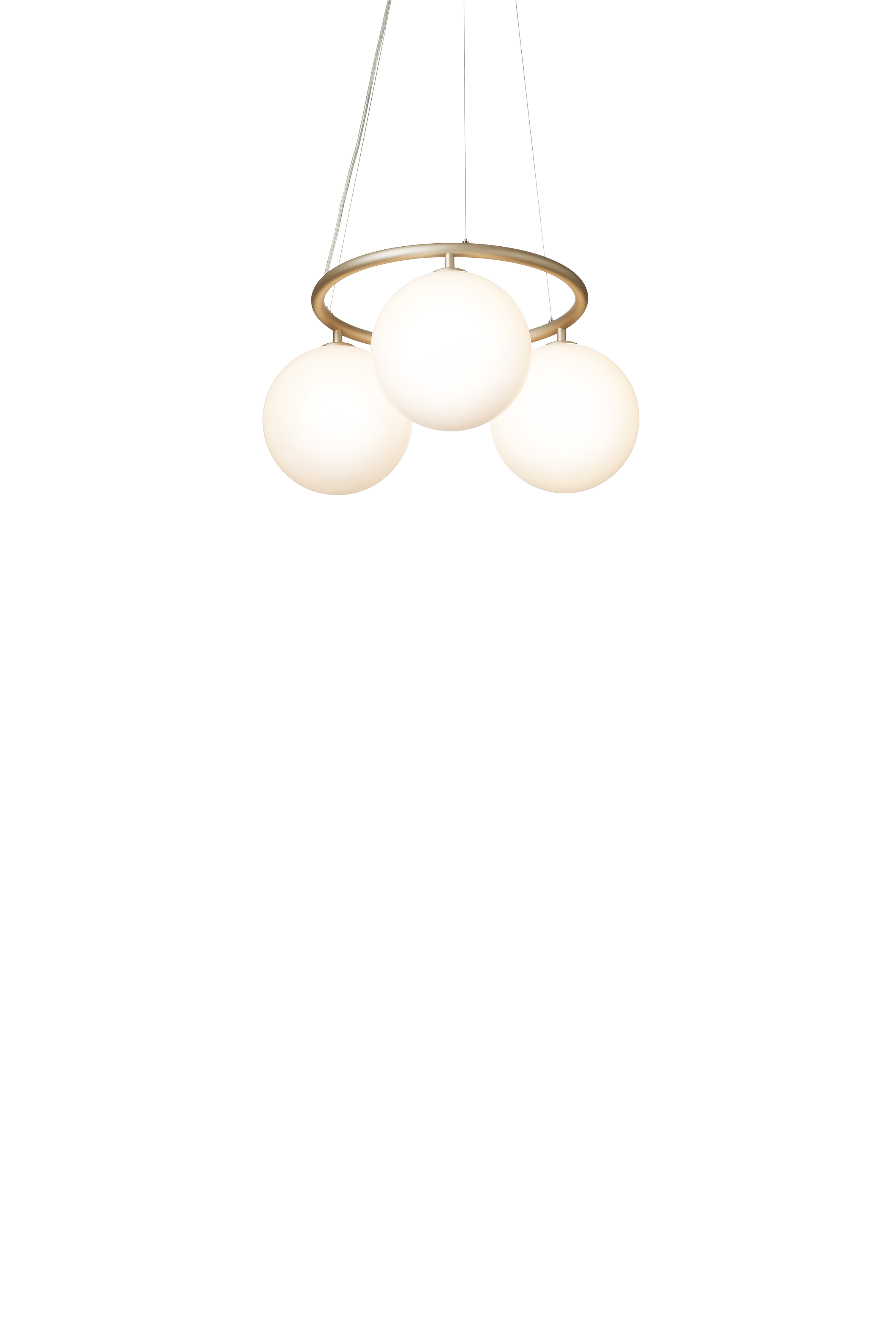MIIRA 3 CIRCULAR Pendant Lamp in Brass with Opal Glass