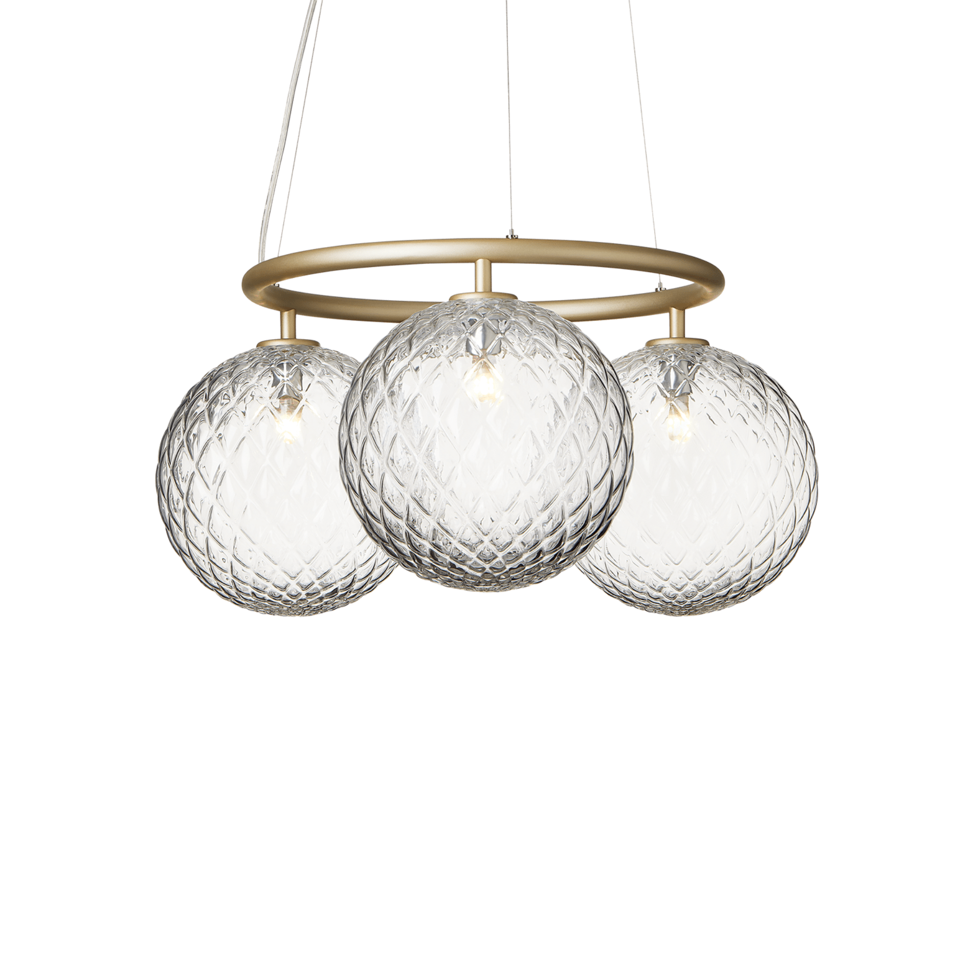 MIIRA 3 CIRCULAR Pendant Lamp in Brass with Transparent Glass