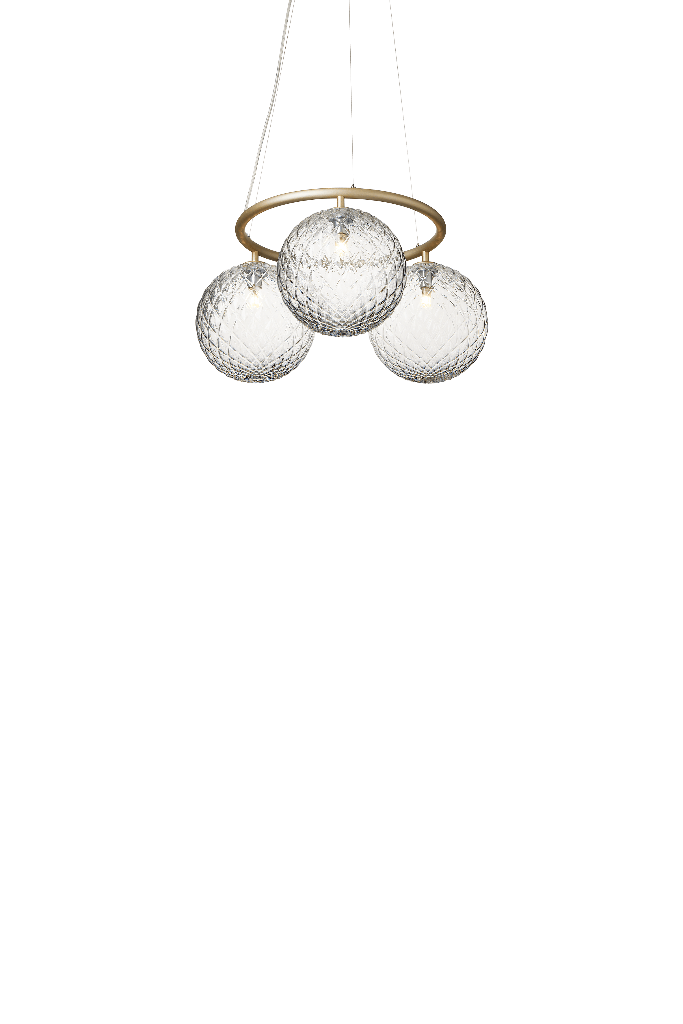 MIIRA 3 CIRCULAR Pendant Lamp in Brass with Transparent Glass
