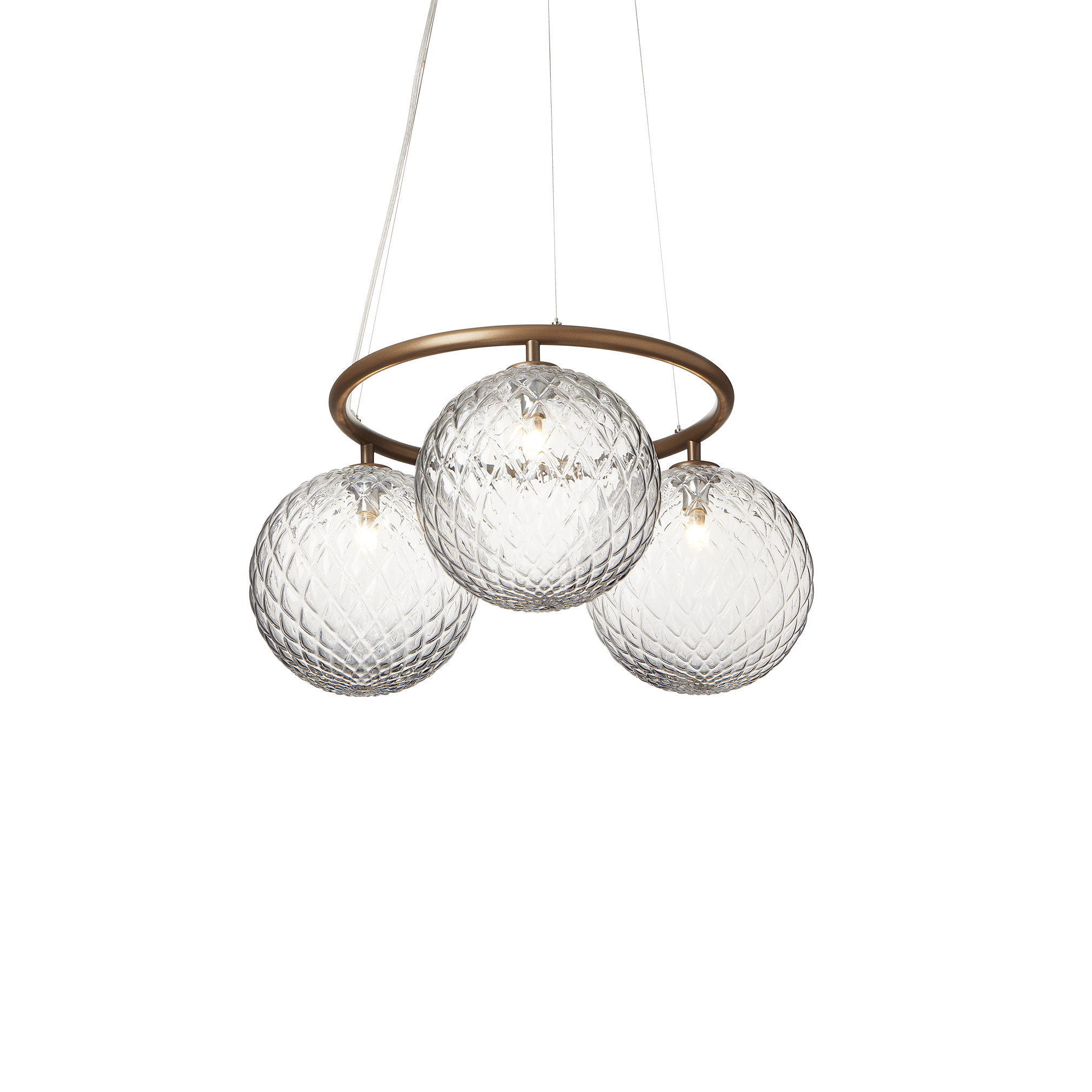 MIIRA 3 CIRCULAR Pendant Lamp Dark Brown with Transparent Glass