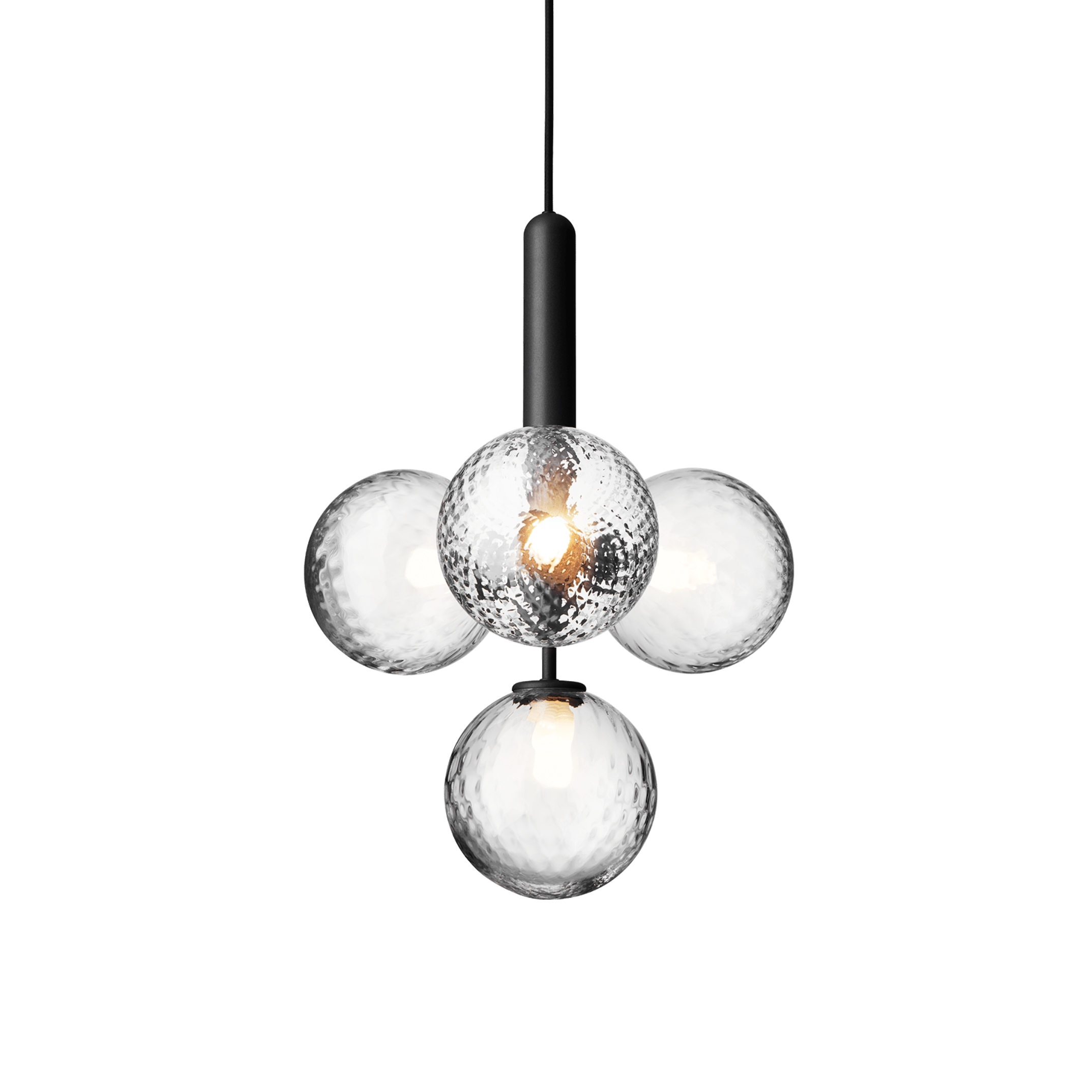 Lampa wisząca MIIRA 4 grafitowy z transparentnym szkłem – Nuura