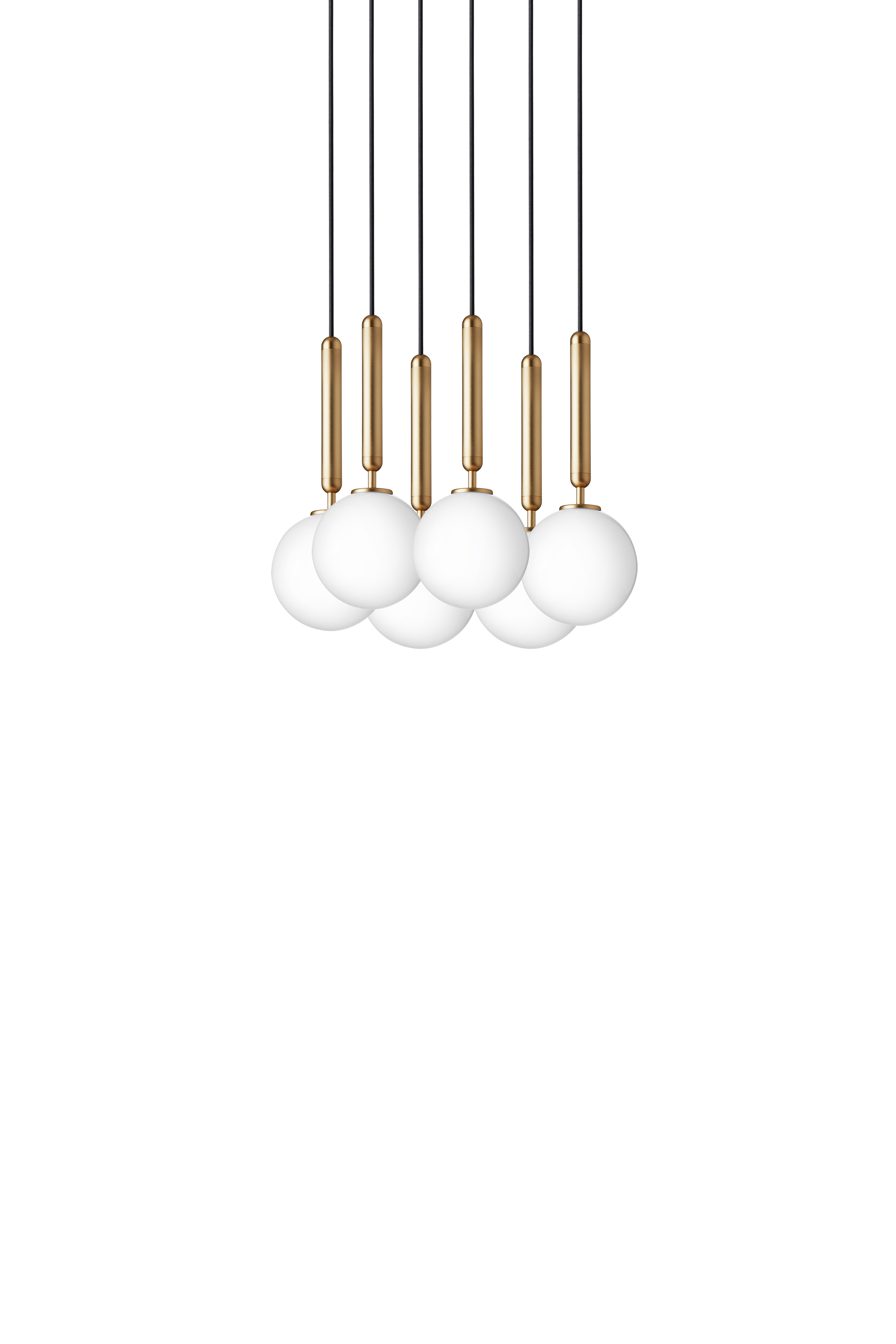Lampa wisząca MIIRA 6 mosiężny z opalowym szkłem