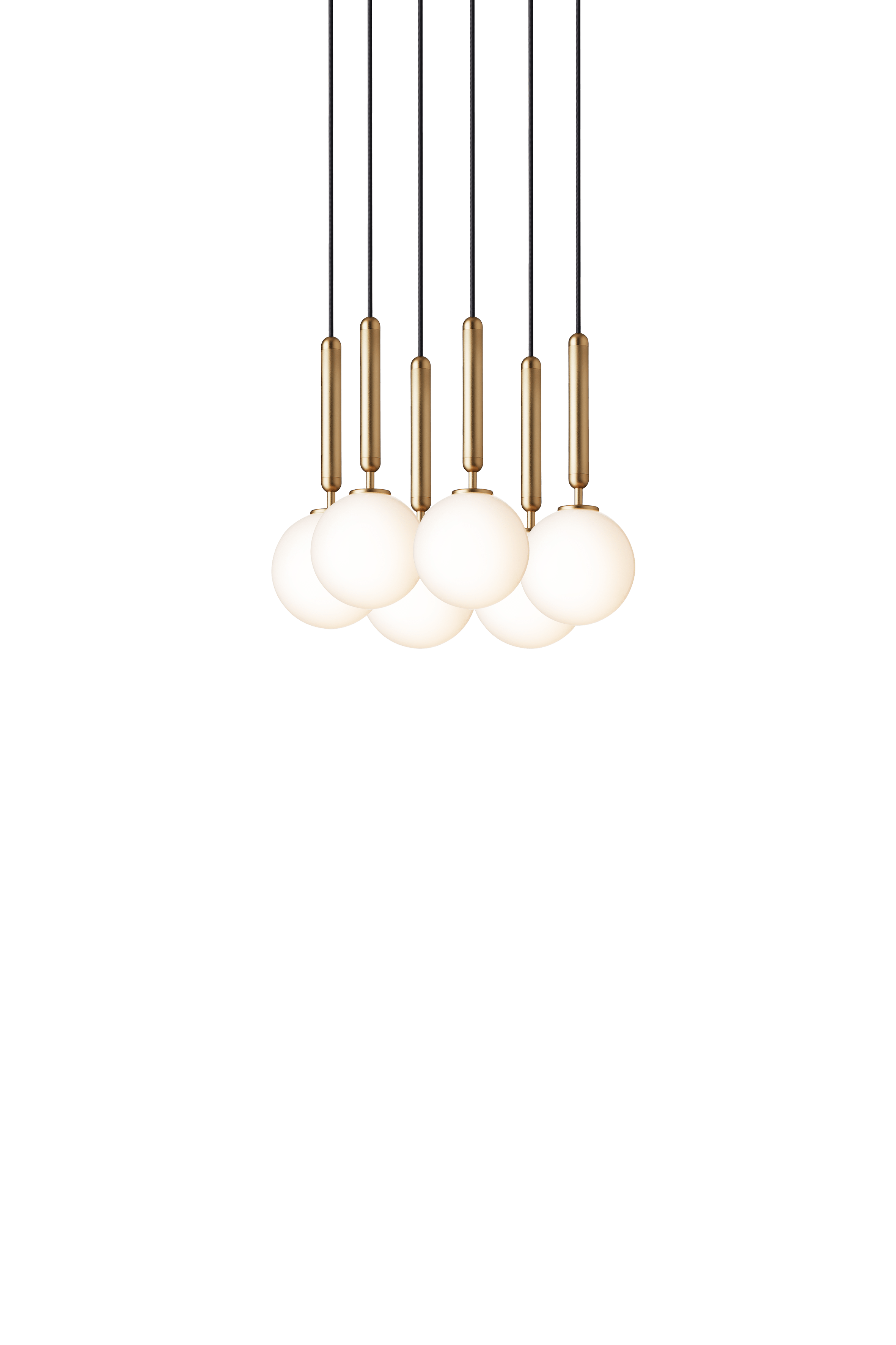 Lampa wisząca MIIRA 6 mosiężny z opalowym szkłem