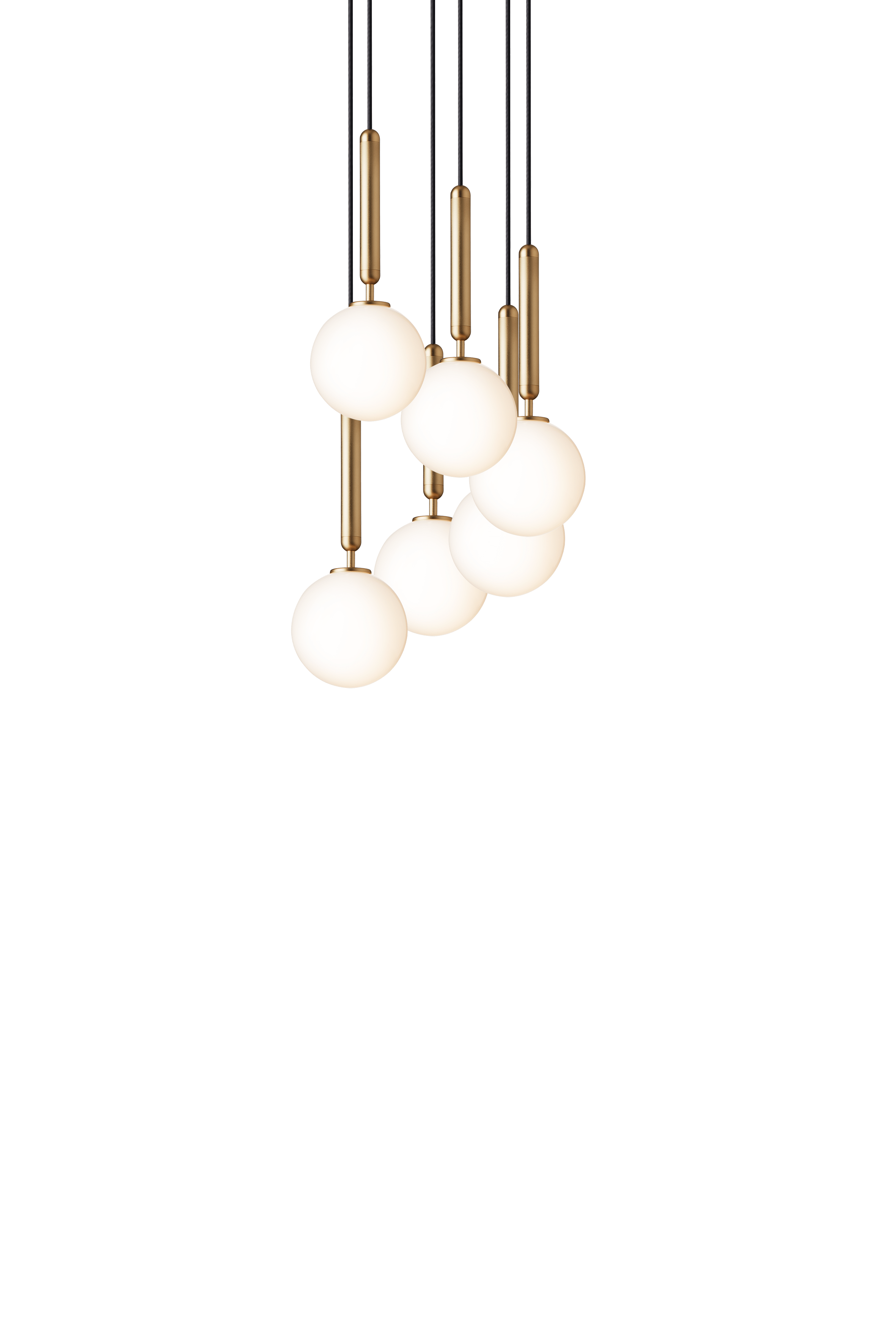 Lampa wisząca MIIRA 6 mosiężny z opalowym szkłem