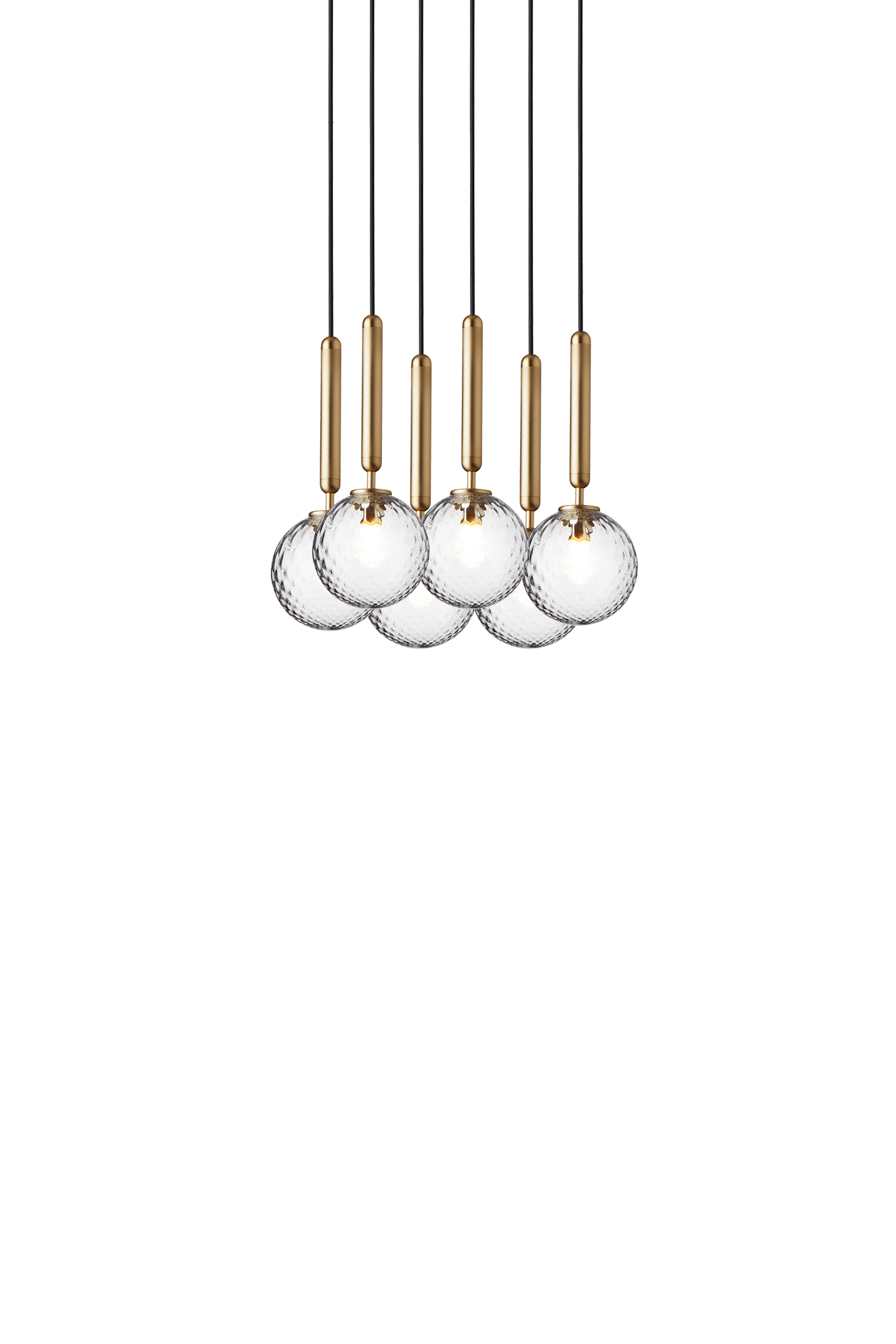MIIRA 6 Pendant Lamp in Brass with Transparent Glass