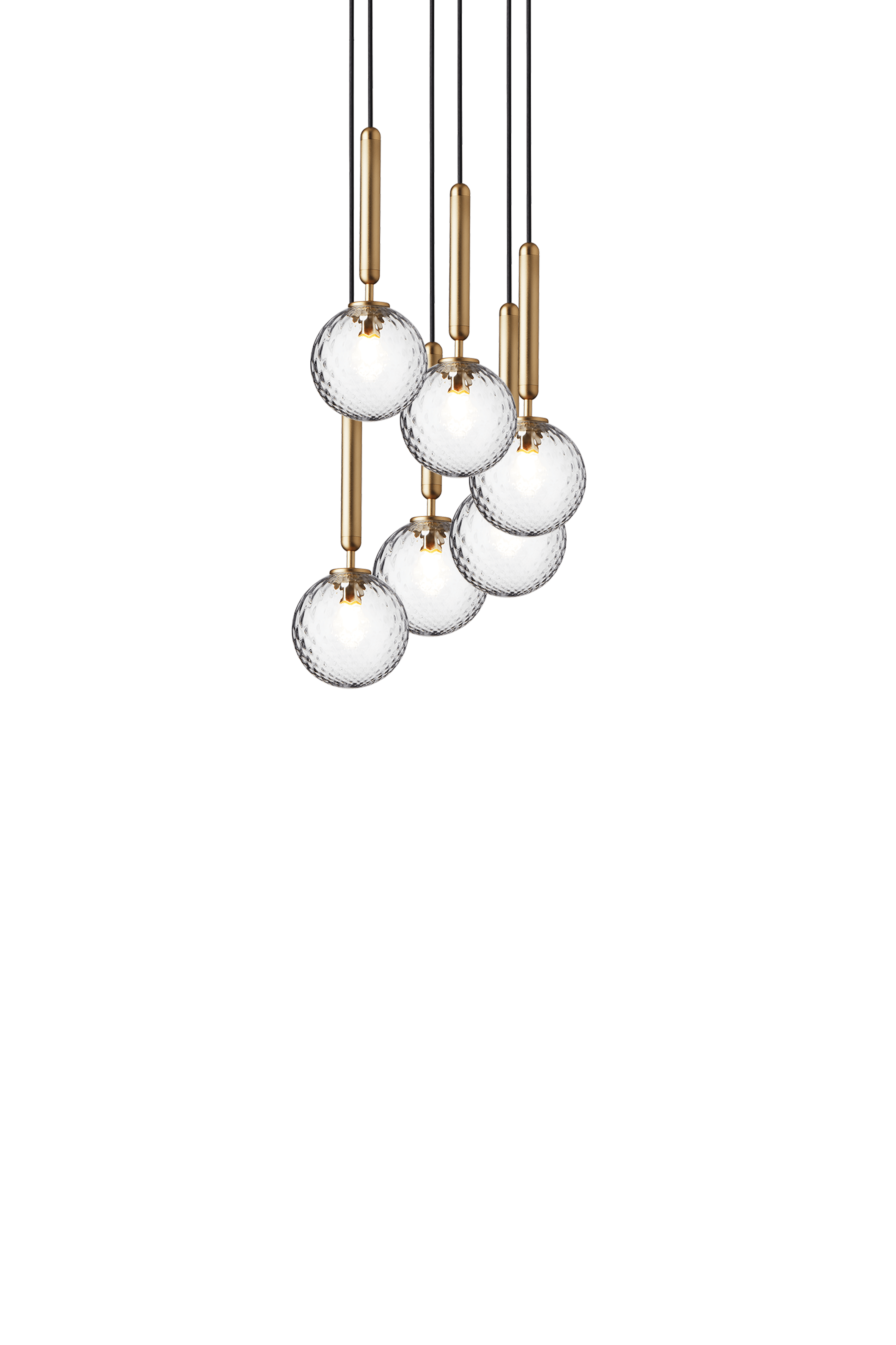 MIIRA 6 Pendant Lamp in Brass with Transparent Glass