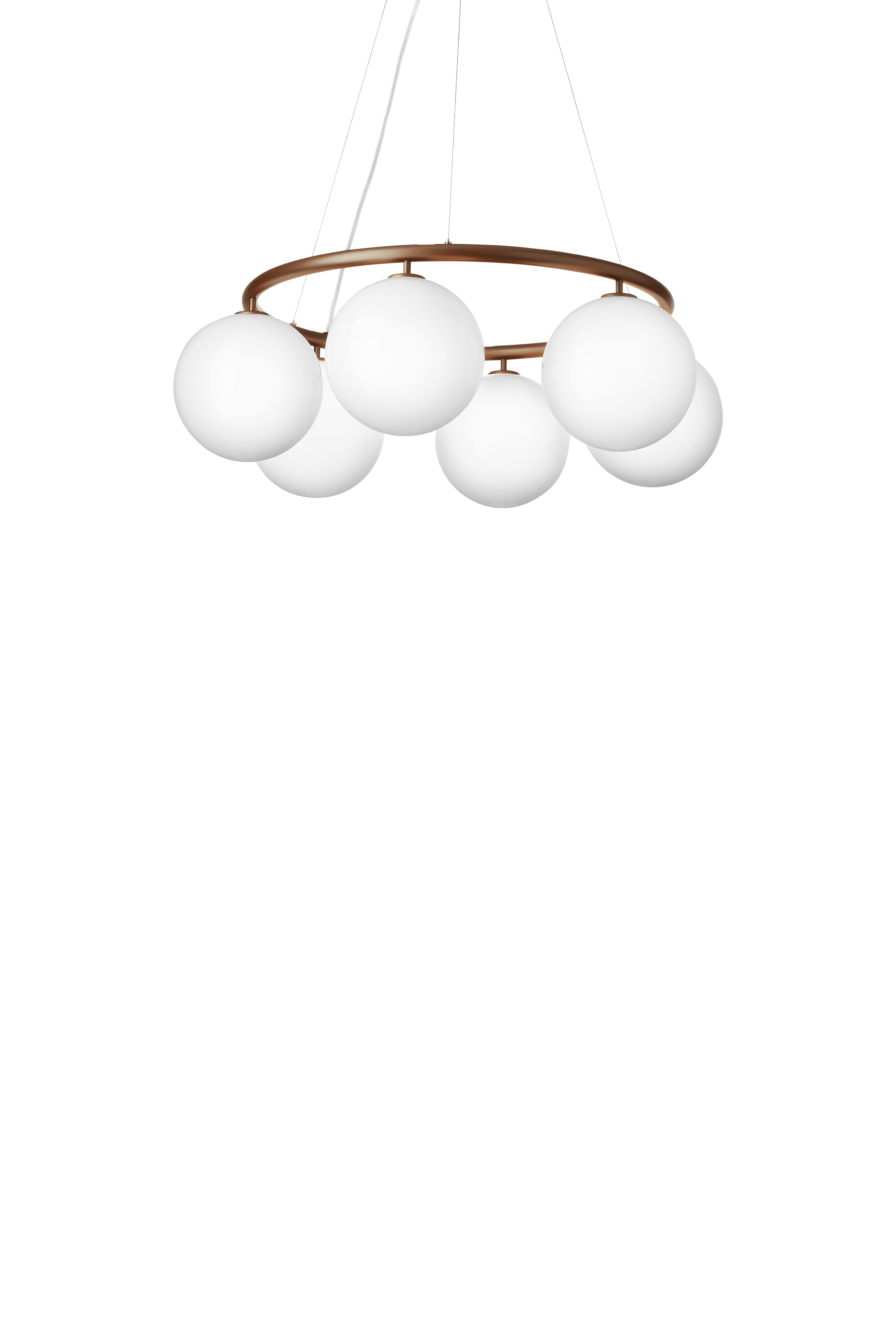 Lampa wisząca MIIRA 6 CIRCULAR ciemnobrązowy z opalowym szkłem