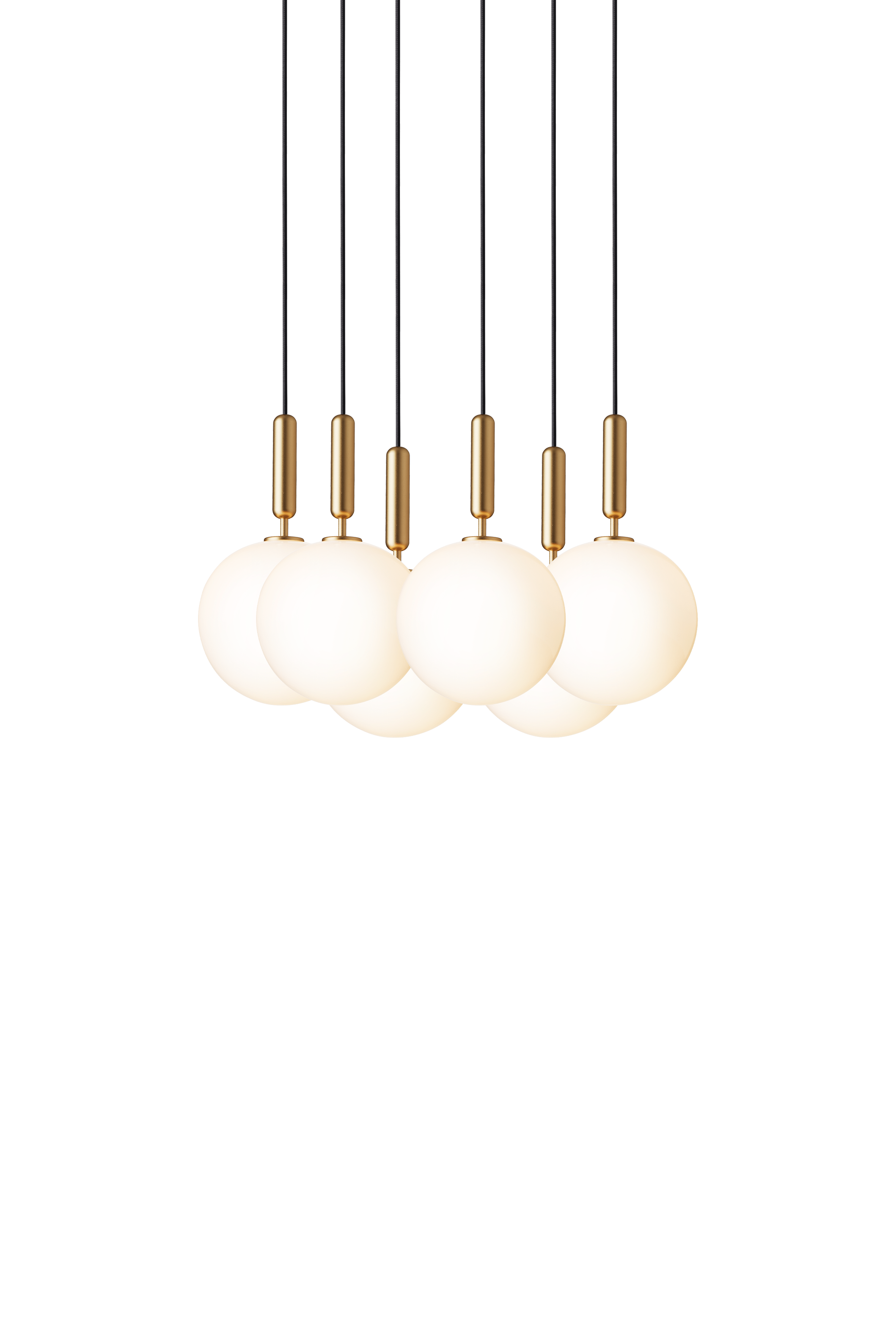 Lampa wisząca MIIRA 6 mosiężny z opalowym szkłem