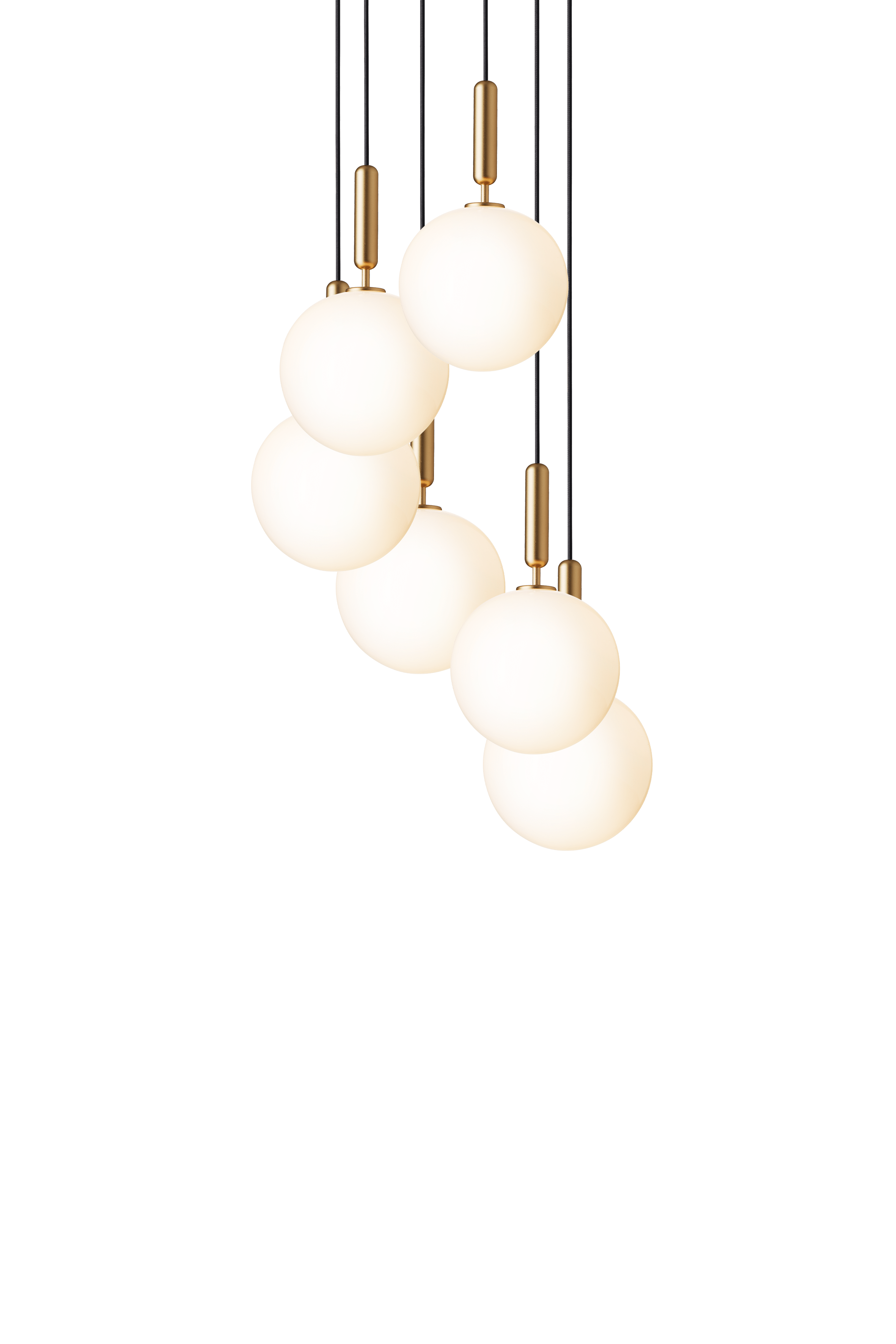 Lampa wisząca MIIRA 6 mosiężny z opalowym szkłem