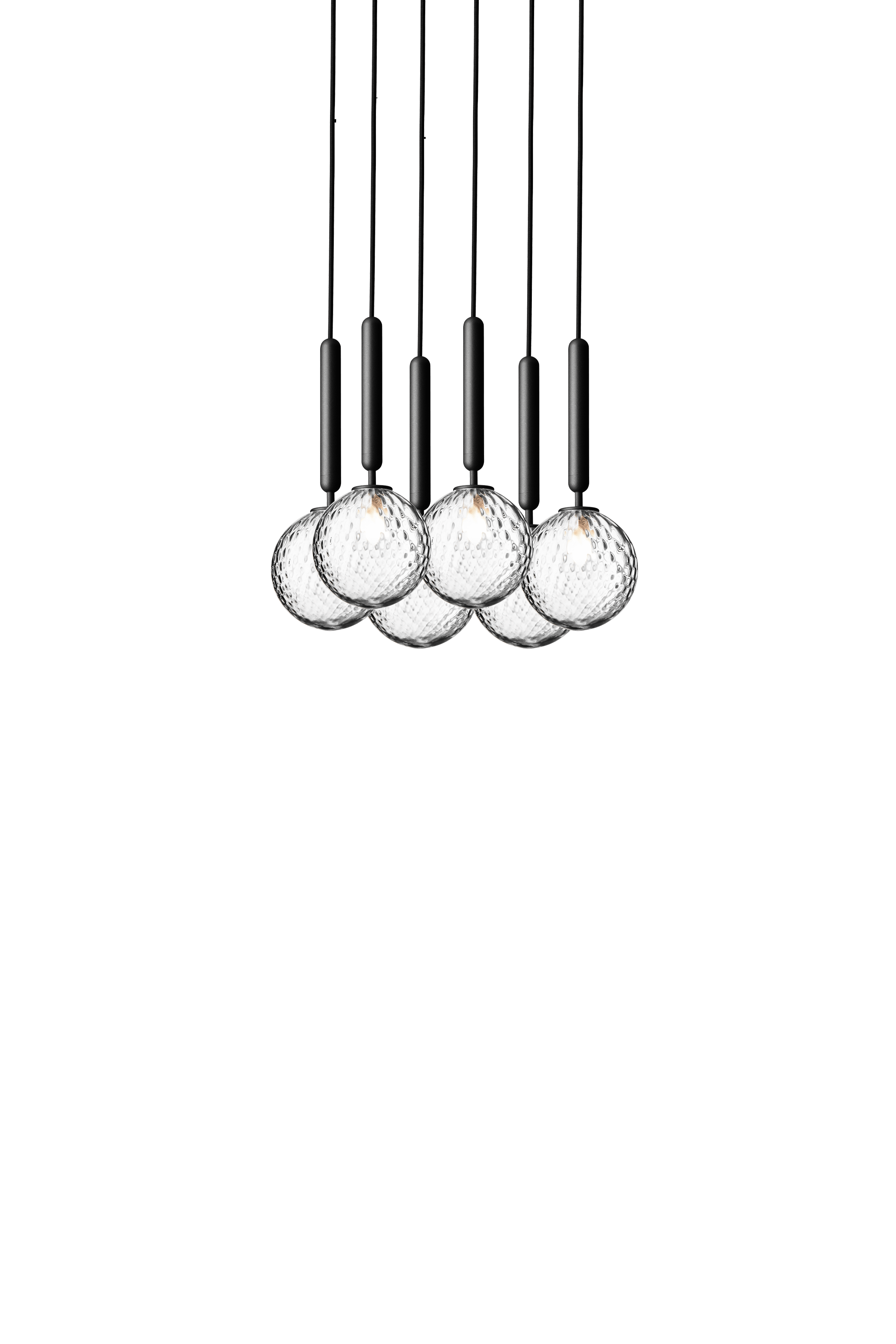 MIIRA 6 Pendant Lamp in Graphite with Transparent Glass