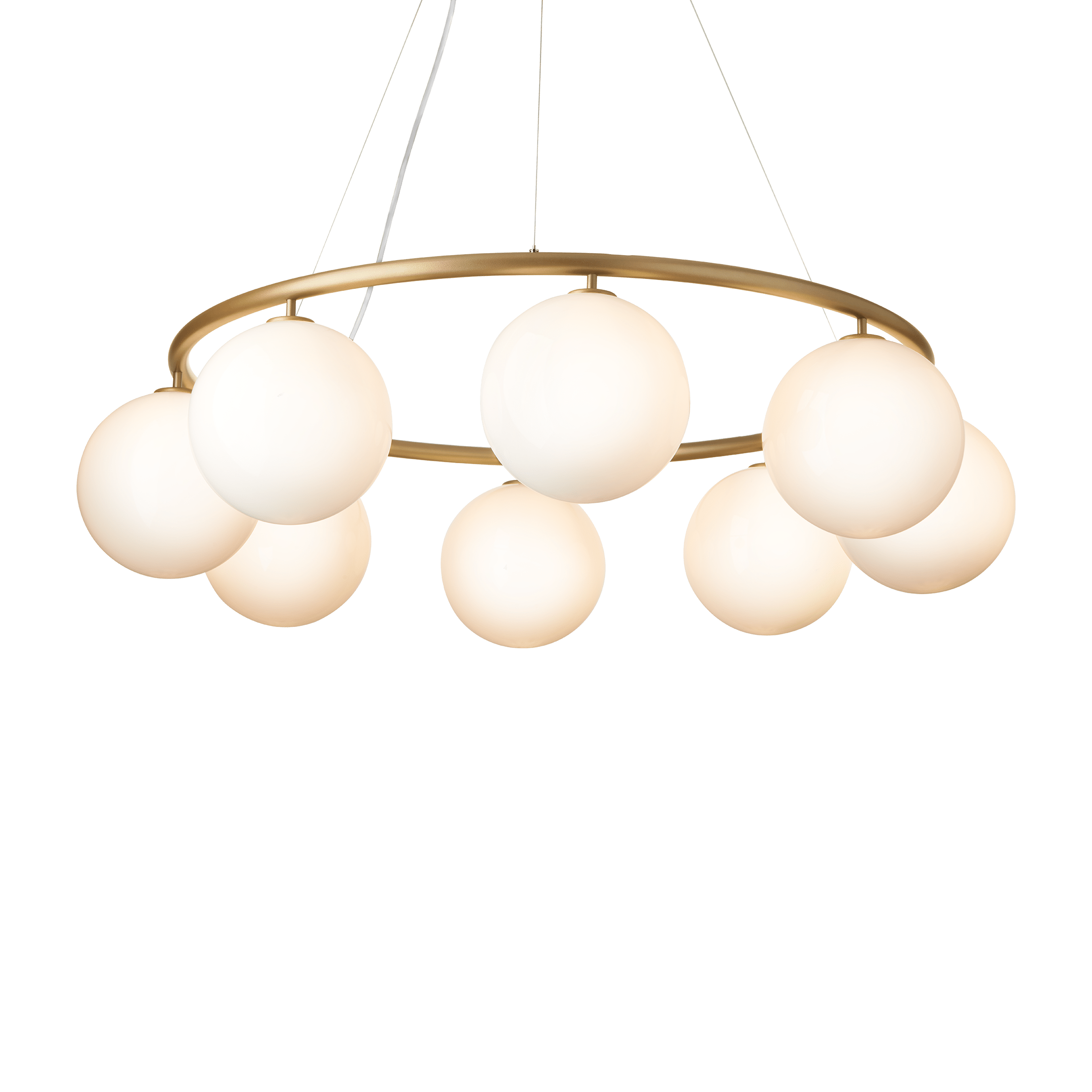 MIIRA 8 CIRCULAR Pendant Lamp in Brass with Opal Glass