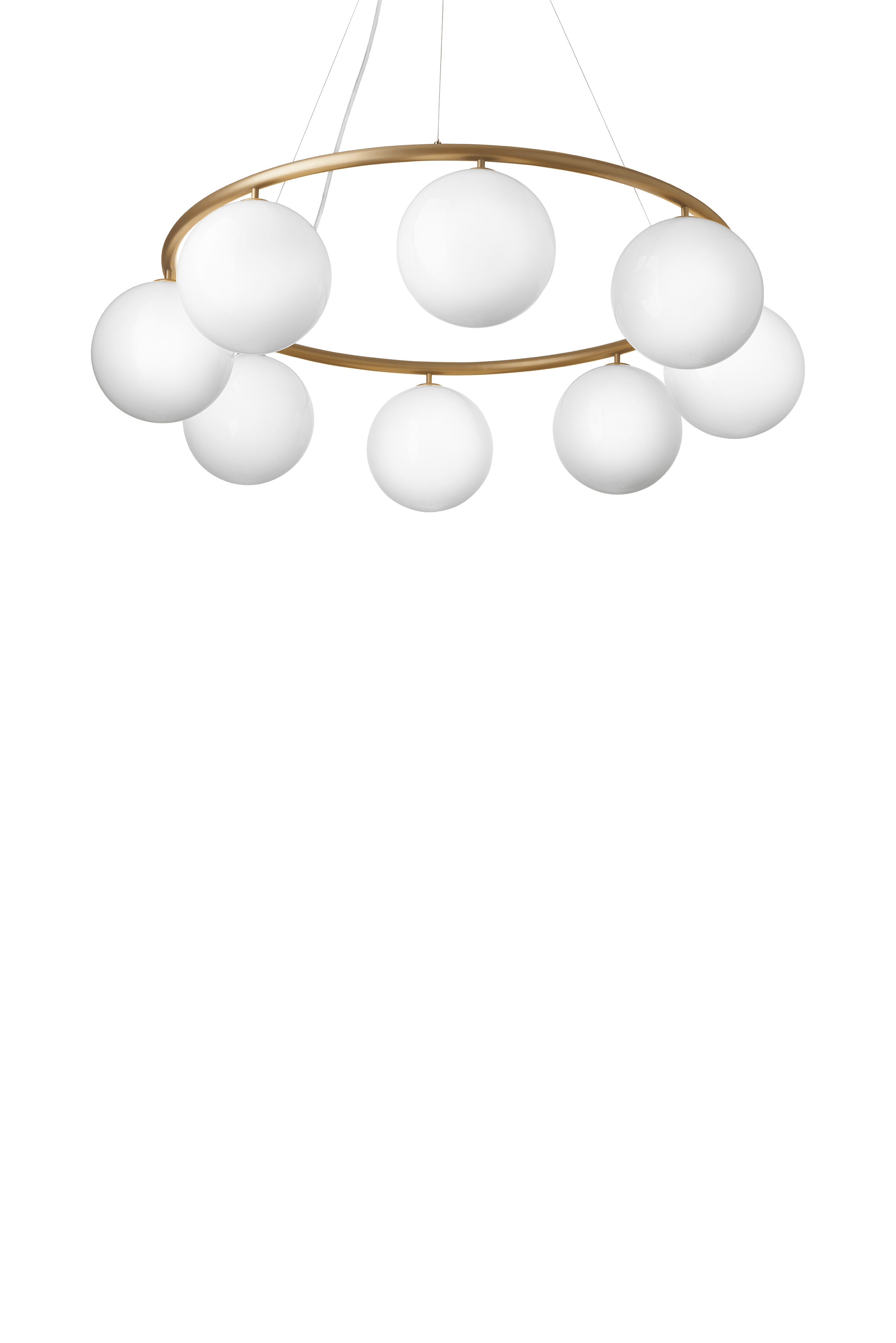 MIIRA 8 CIRCULAR Pendant Lamp in Brass with Opal Glass