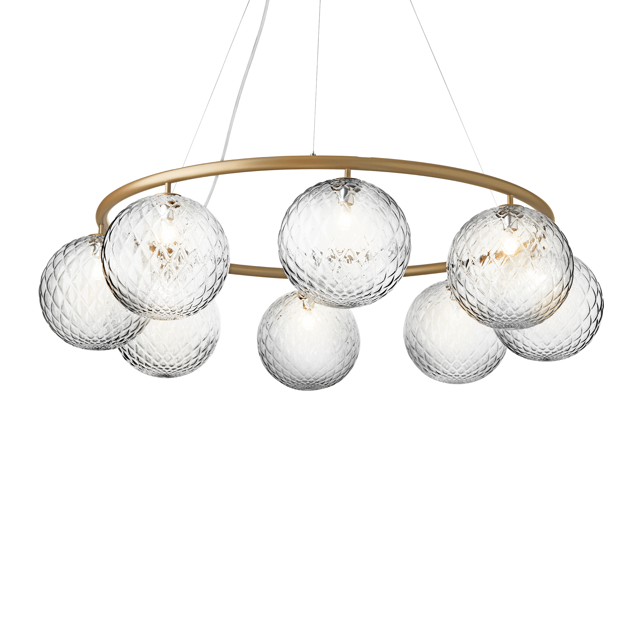 MIIRA 8 CIRCULAR Pendant Lamp in Brass with Transparent Glass
