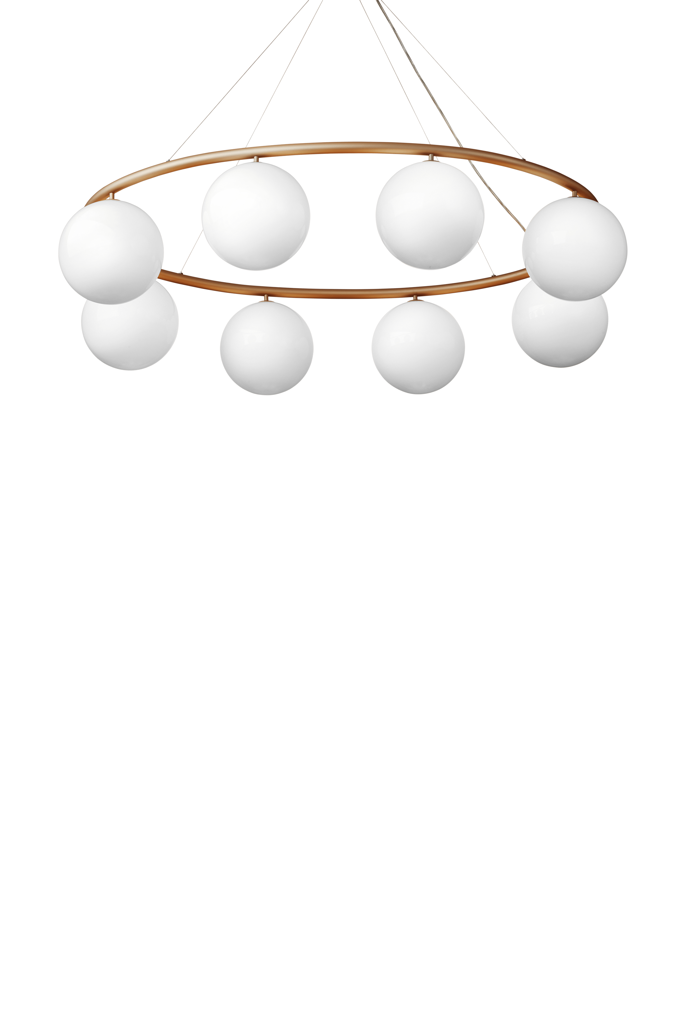 MIIRA 8 OVAL Pendant Lamp in Brass with Opal Glass