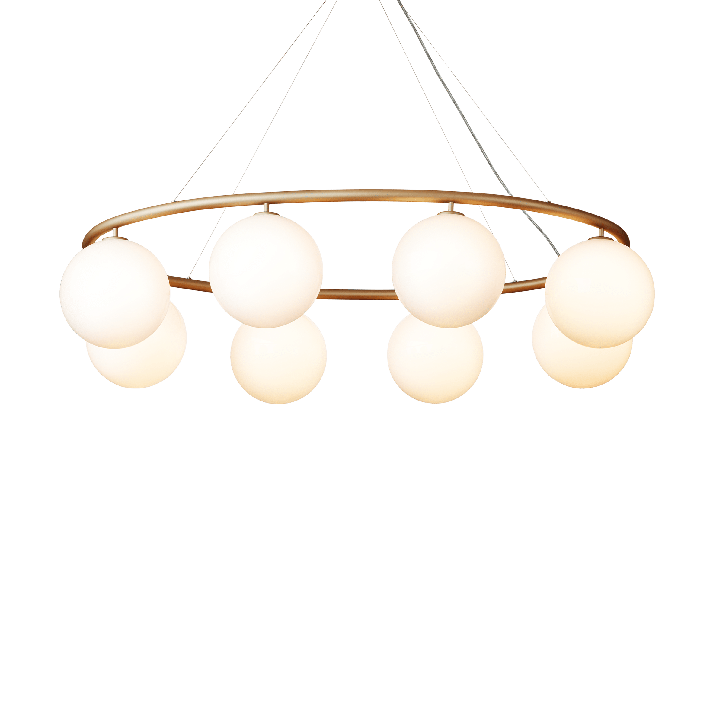 MIIRA 8 OVAL Pendant Lamp in Brass with Opal Glass