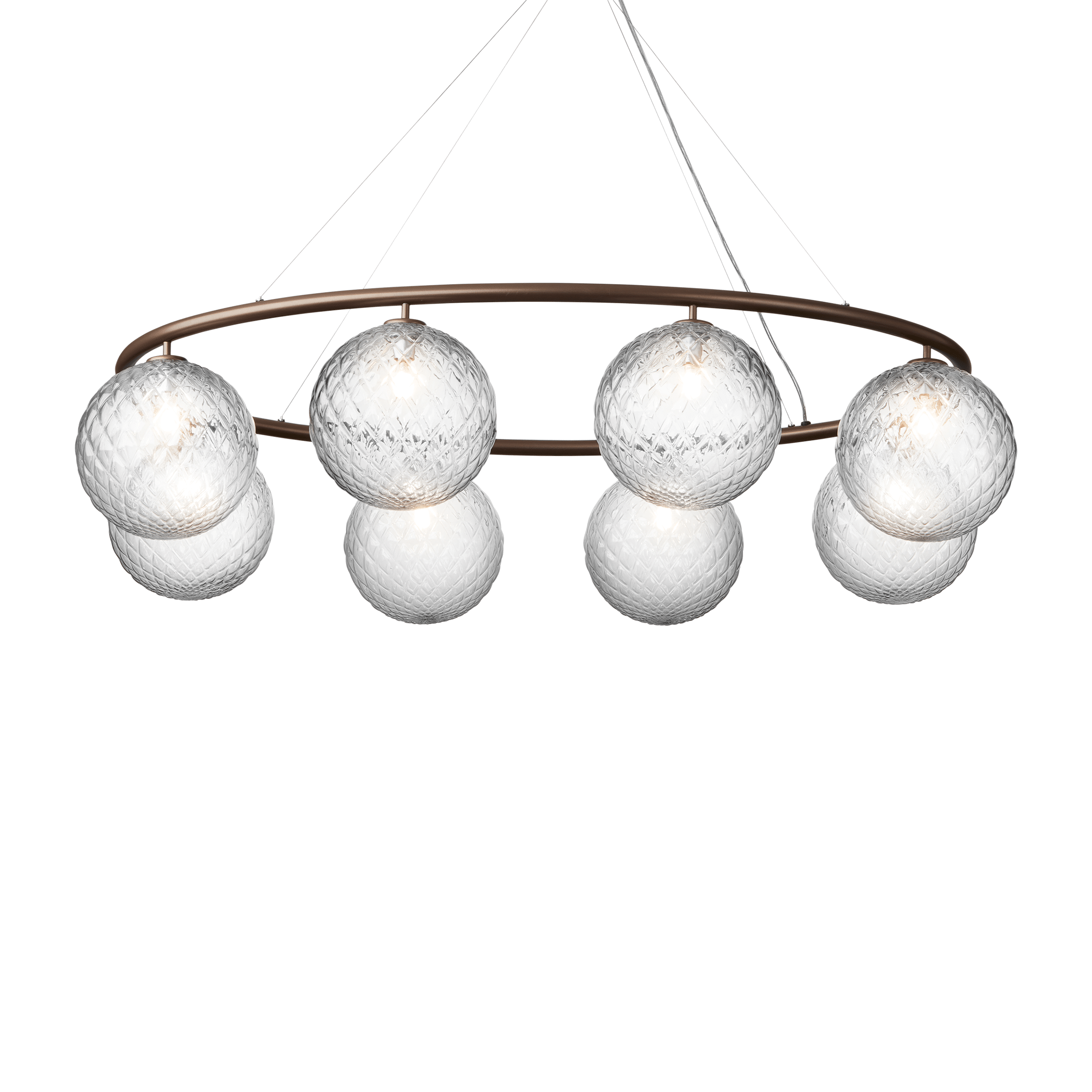 MIIRA 8 OVAL Pendant Lamp Dark Brown with Transparent Glass