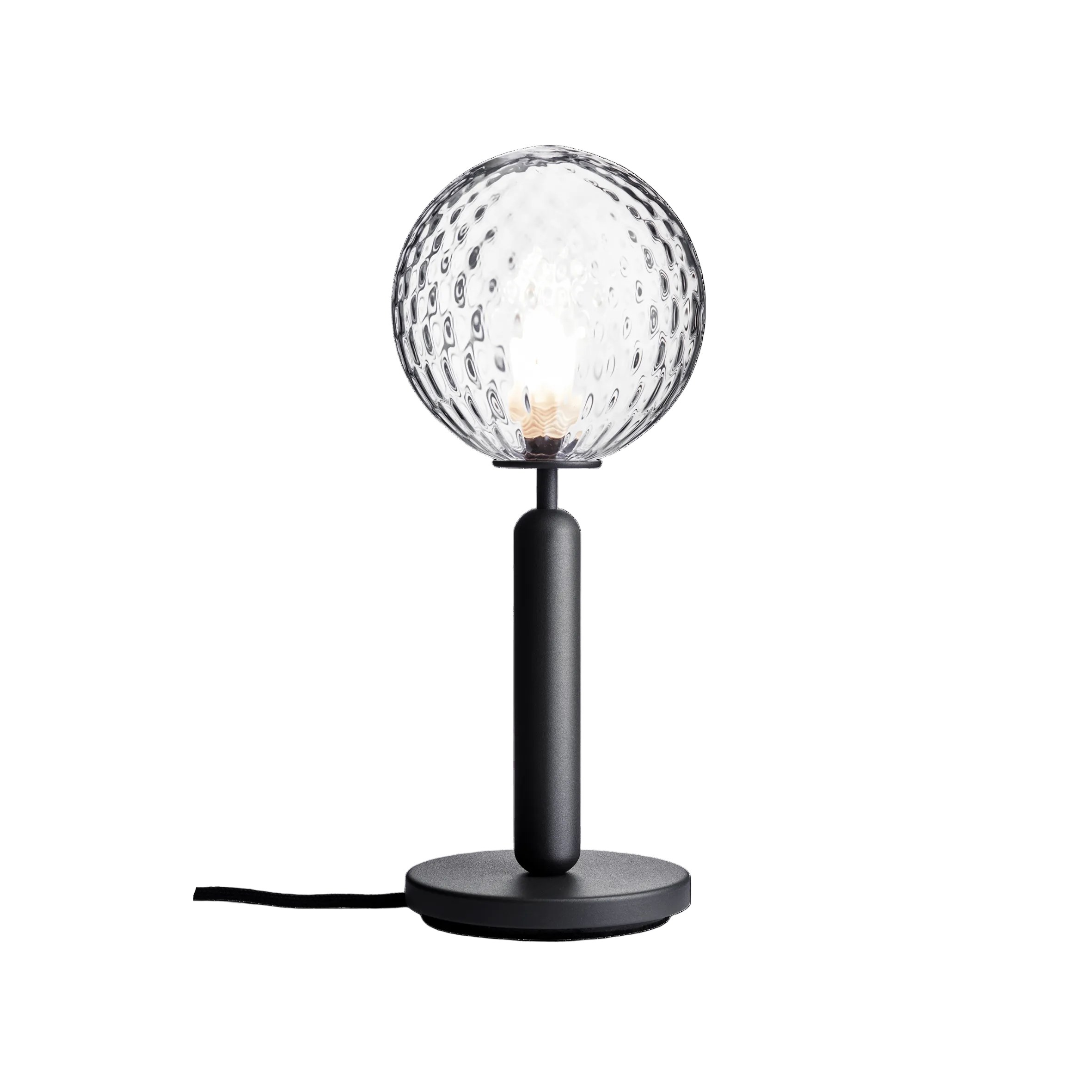 Tischlampe MIIRA grafit mit transparentem Glas