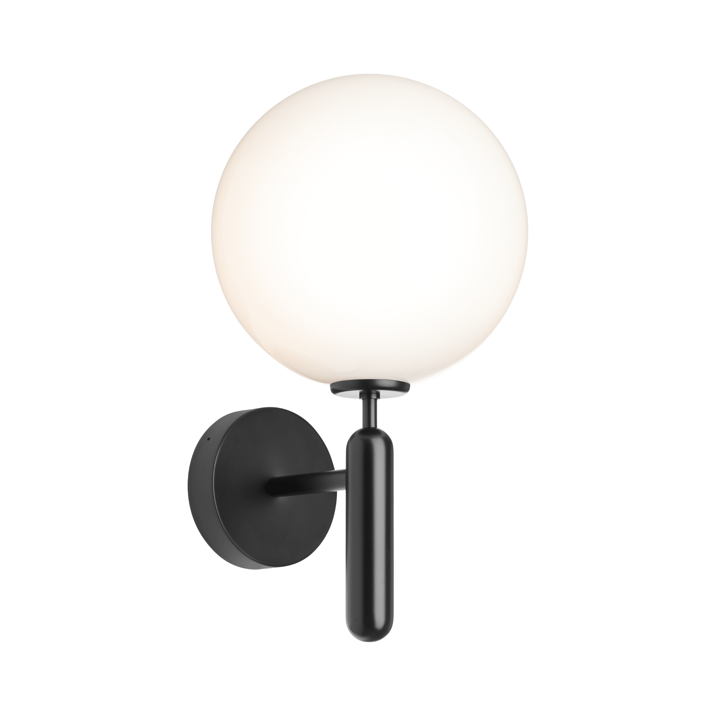 Lampa ścienna zewnętrzna MIIRA czarny z opalowym szkłem