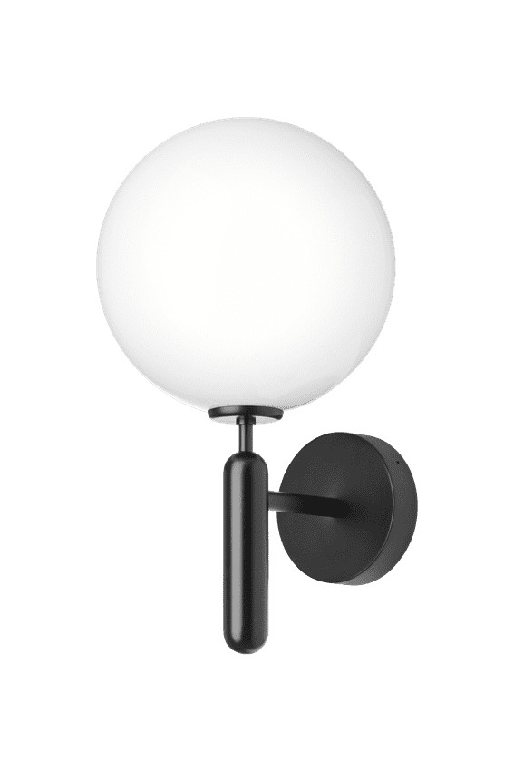 Lampa ścienna zewnętrzna MIIRA czarny z opalowym szkłem