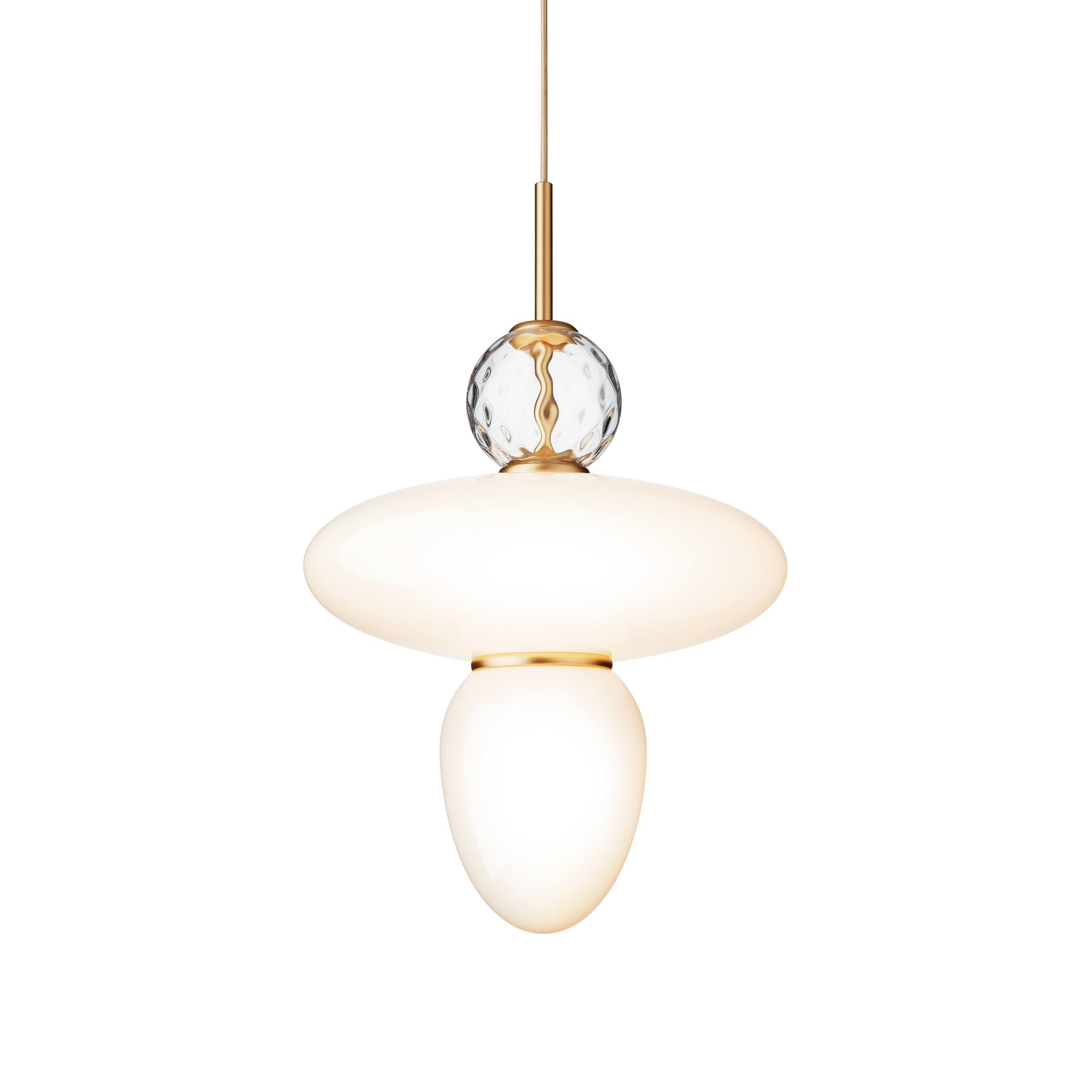 Pendelleuchte RIZZATTO 43 Messing mit opalem Glas