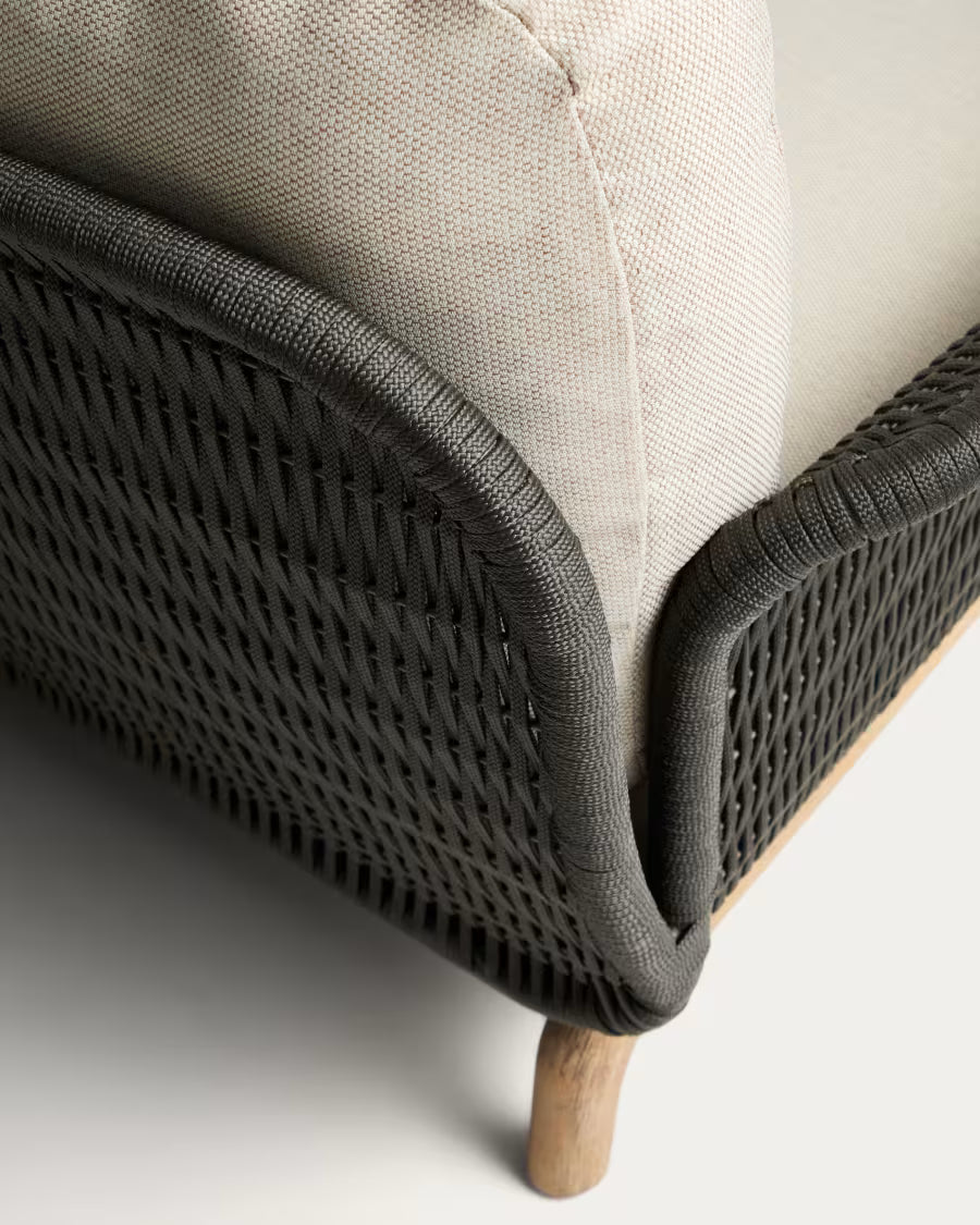 Sofa ogrodowa 2-osobowa ALIPA beżowy z czarnym