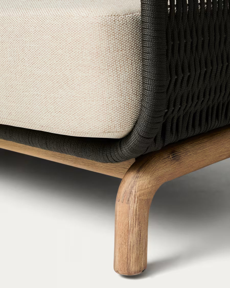 Sofa ogrodowa 3-osobowa ALIPA czarny z beżowym