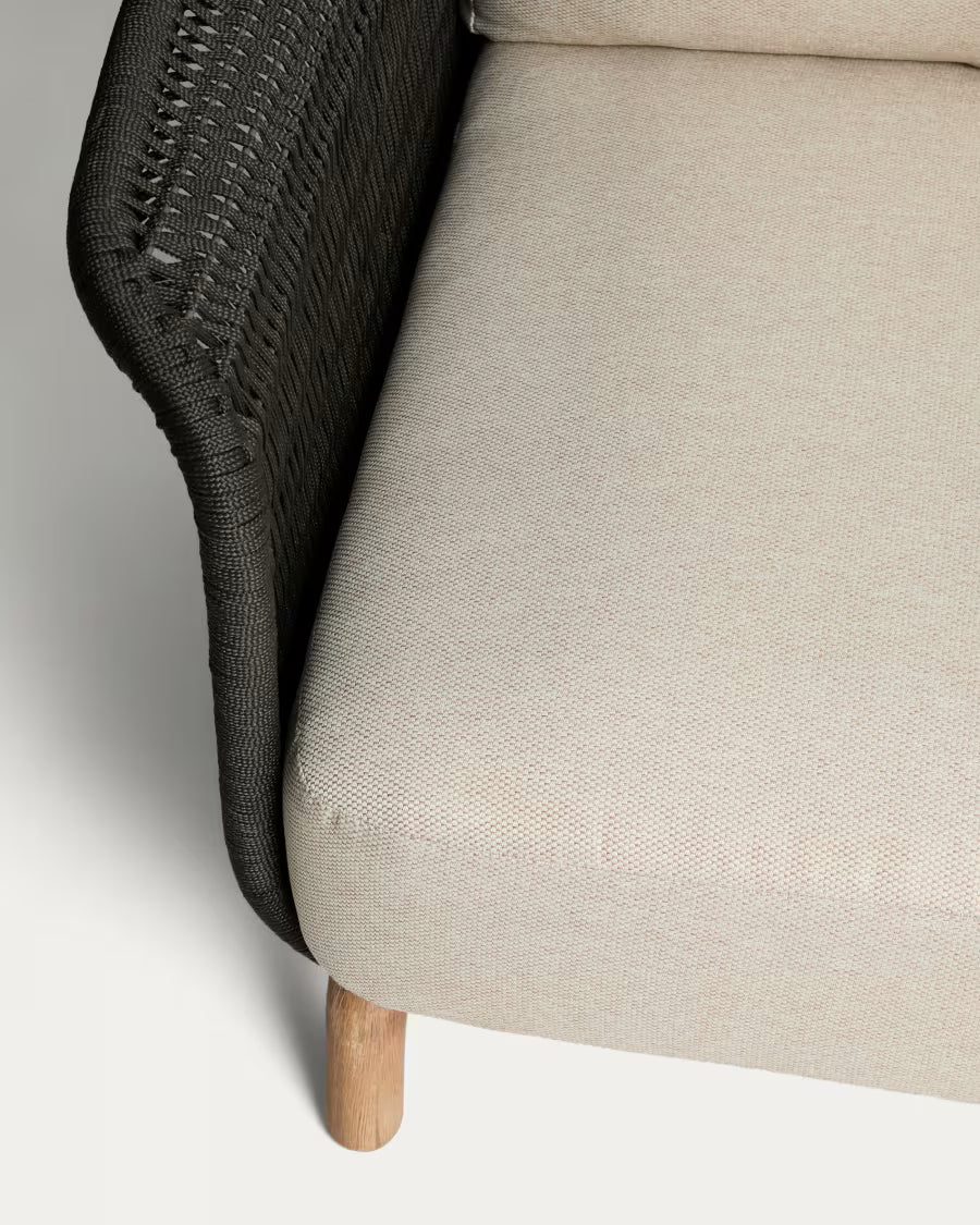 Sofa ogrodowa 3-osobowa ALIPA czarny z beżowym