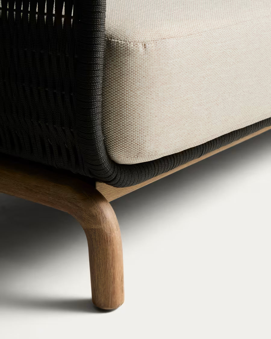 Sofa ogrodowa 3-osobowa ALIPA czarny z beżowym