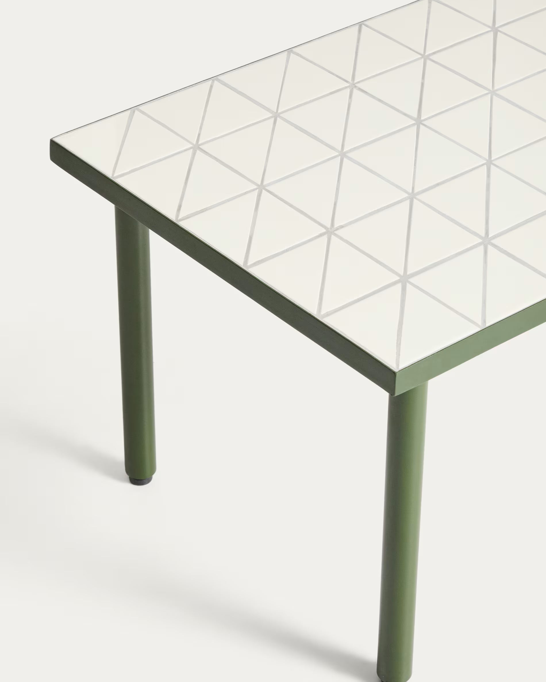 MAURINA Ecru Garden Coffee Table with Green Base