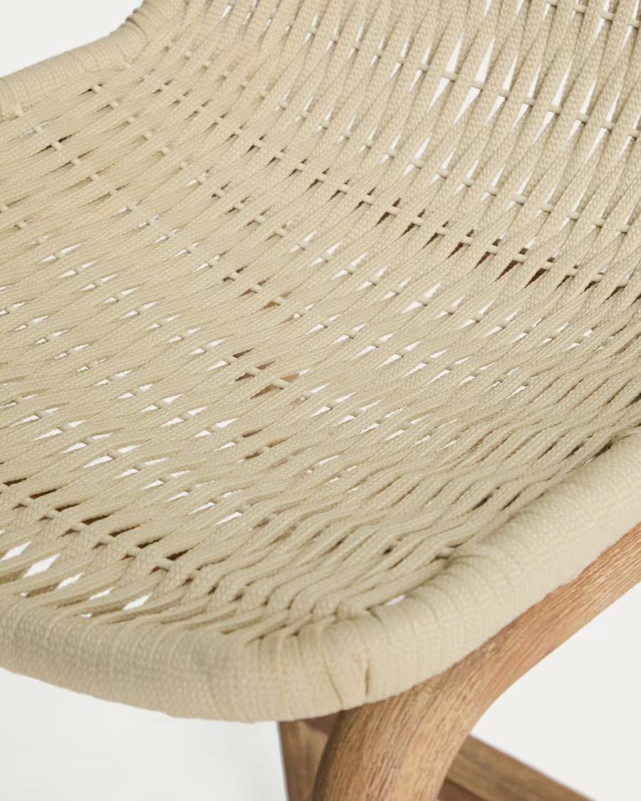 Barhocker ALIPA beige mit Akazienholz