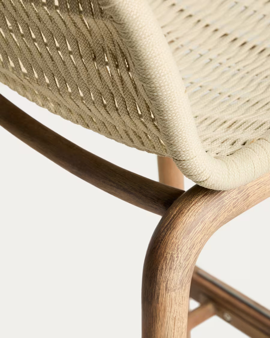 Barhocker ALIPA beige mit Akazienholz