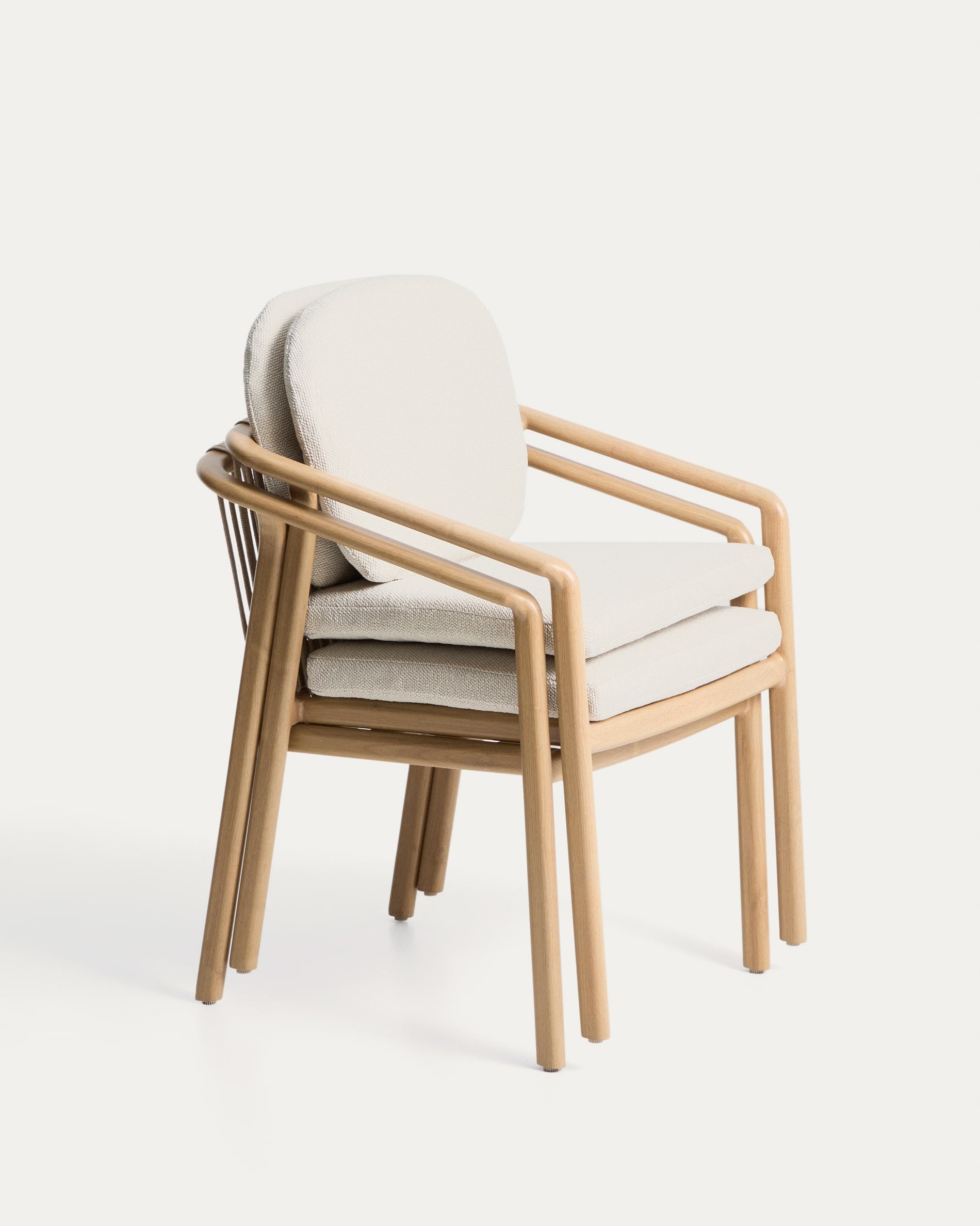 SIRTE ecru garden chair with a wood-like finish